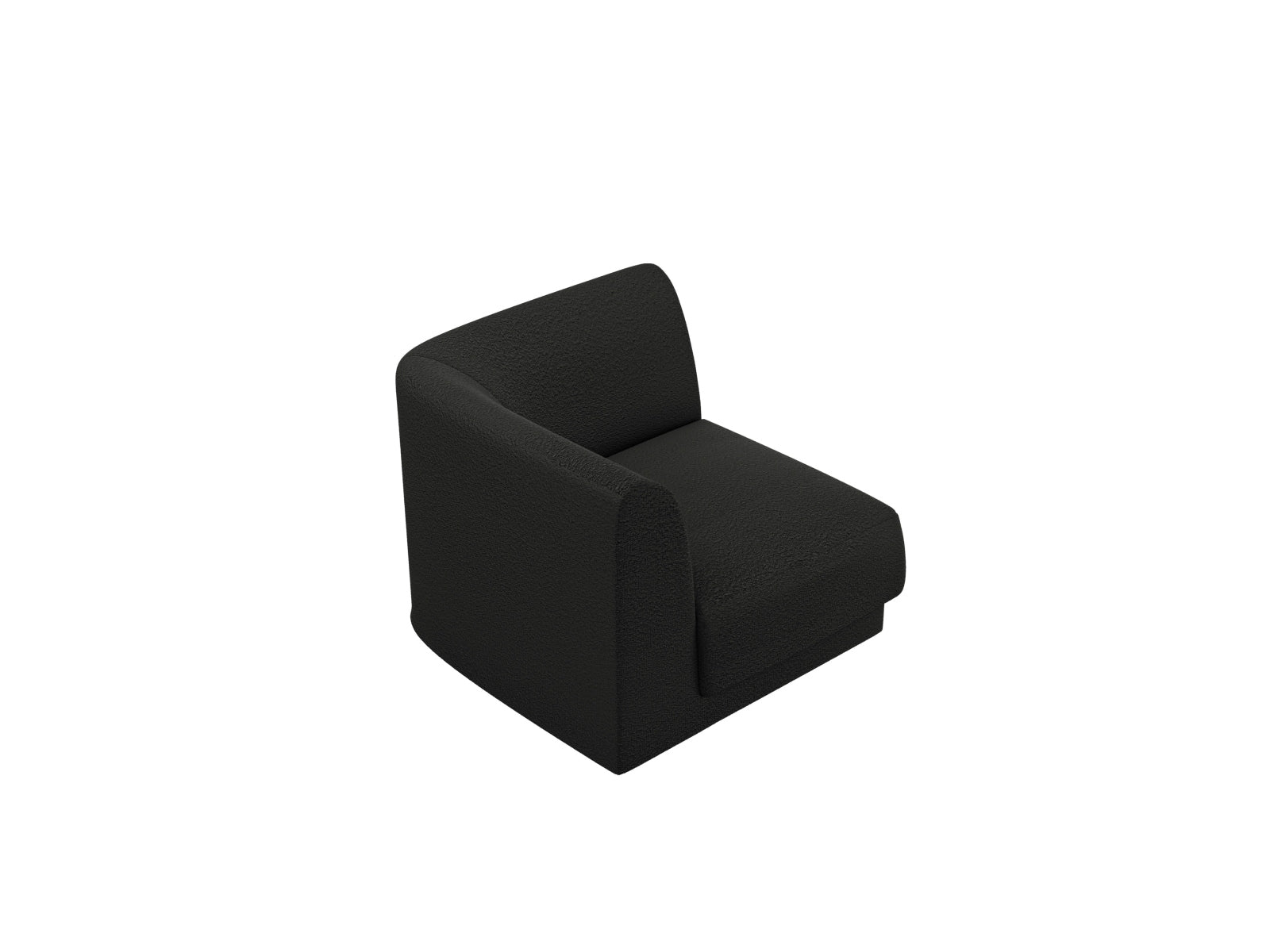 Eleganter Miley Corner Modul 1 Sitzer in Schwarz-Baloo, ideal für kreative Raumlösungen und stilvolle Einrichtungsideen.