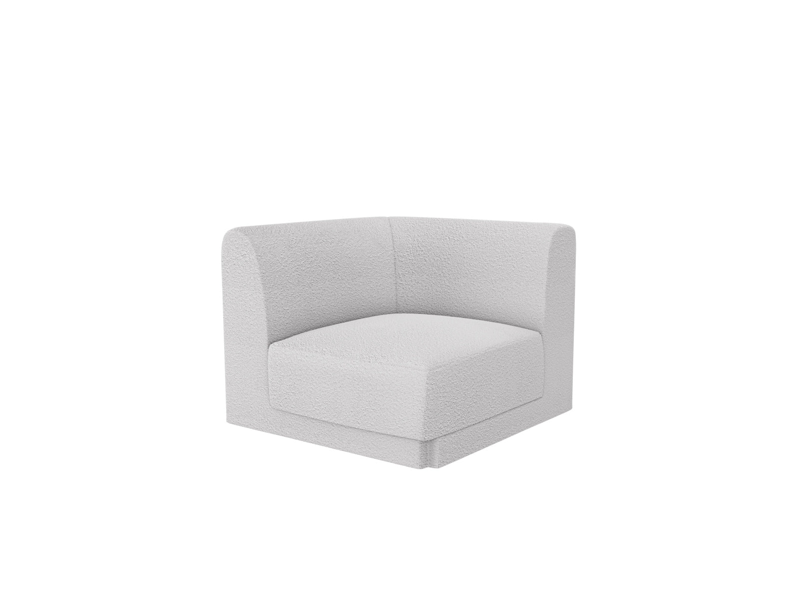 Stylischer Miley Corner Modul 1 Sitzer in hellem Grau, ideal für moderne Wohnräume. Teil der flexiblen Sofaserie von Micadoni.