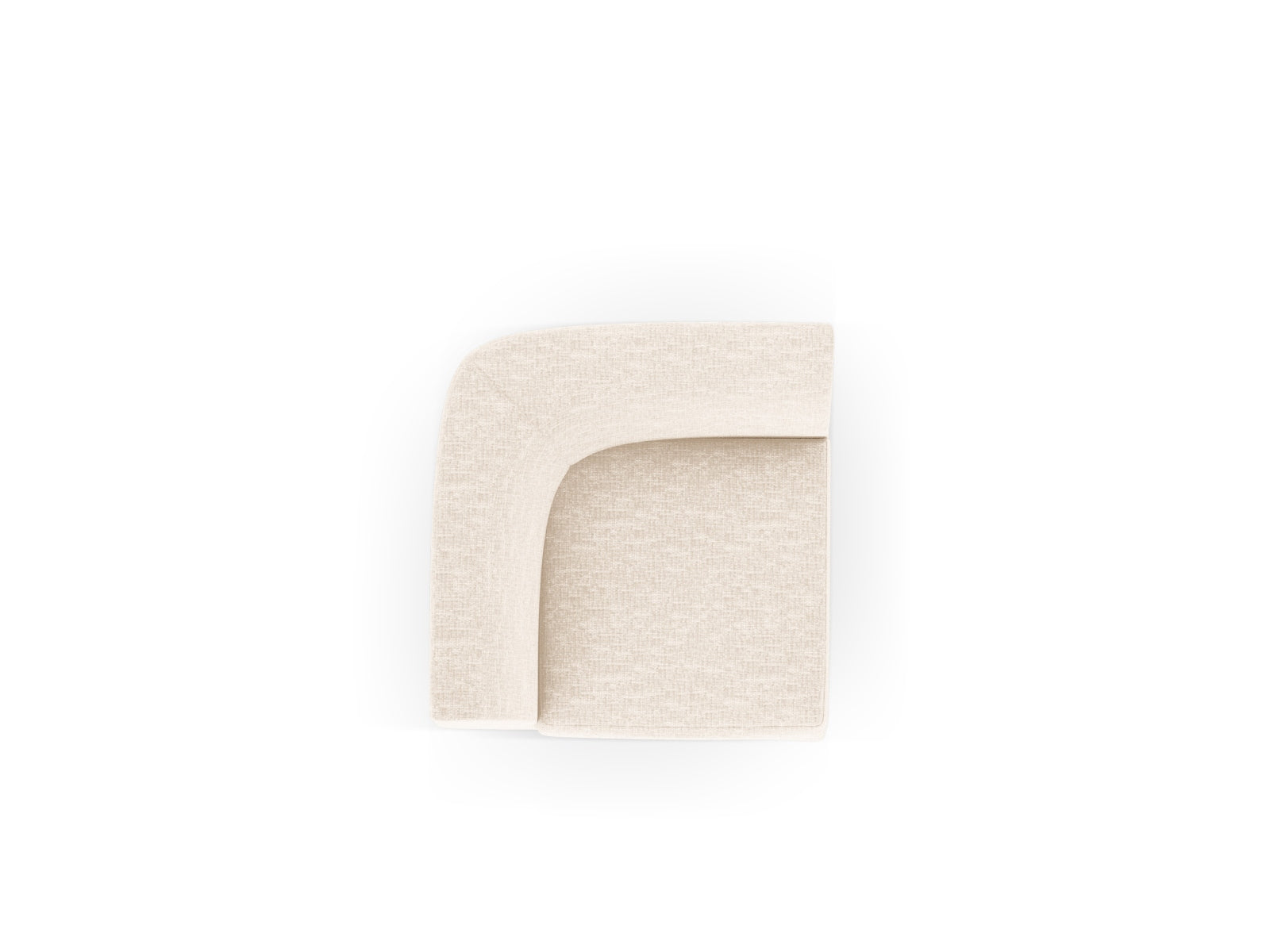 Stylischer Miley Corner Modul 1 Sitzer in elegantem Beige, ideal für kreative Raumgestaltungen und gemütliche Sitzgelegenheiten.