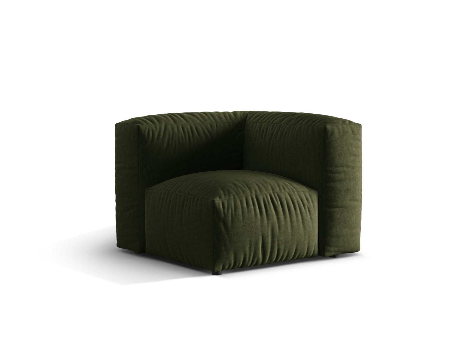 Eleganter Martina Modul Armless 1 Sitzer in trendigem Grünton, ideal für kreative Raumgestaltungen und gemütliche Rückzugsorte.