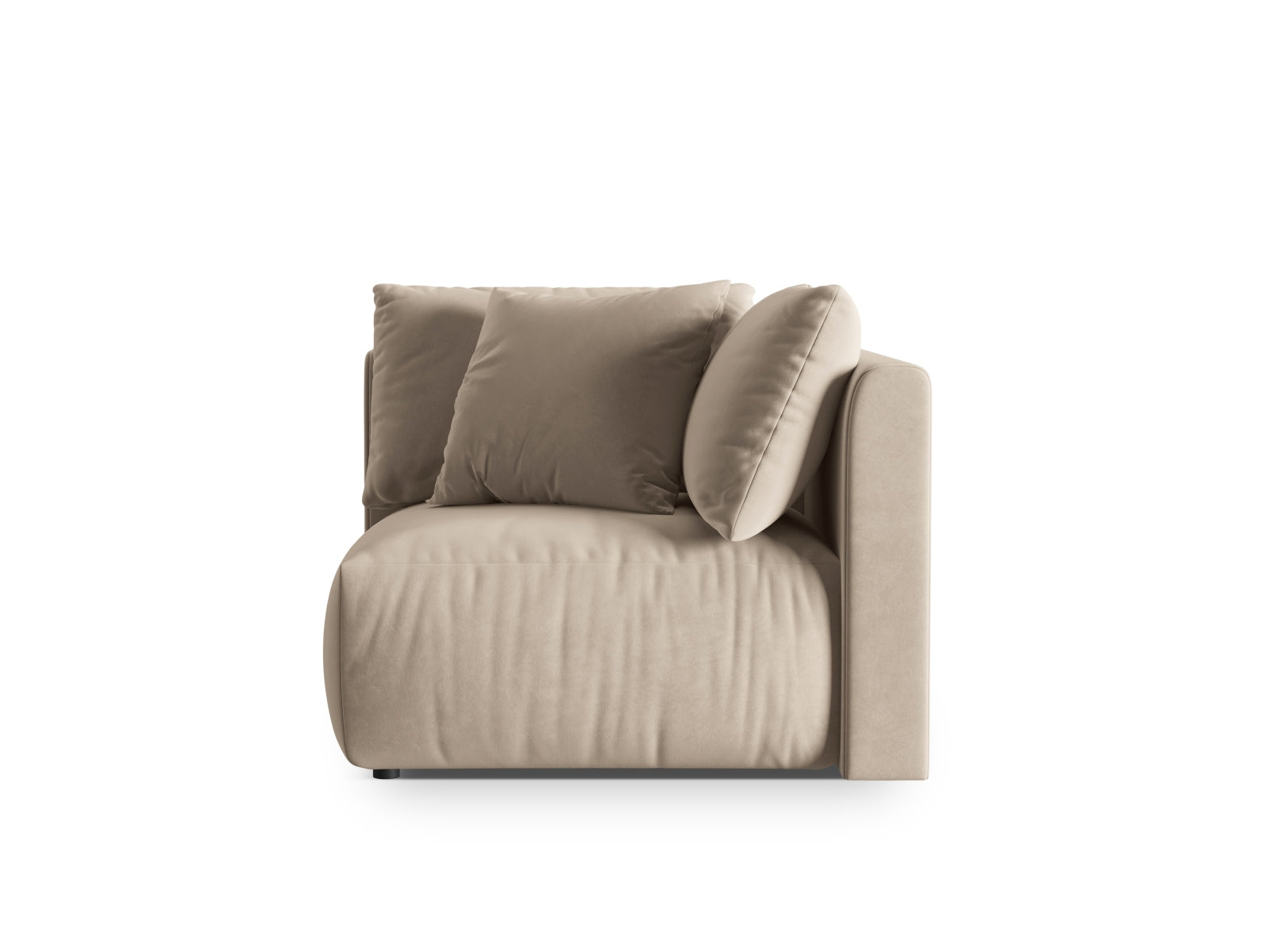 Chris Velour Modul Corner 1 Sitzer in Ecru präsentiert im Onlineshop von KAQTU Design AG. Modulares Sofa ist von Micadoni