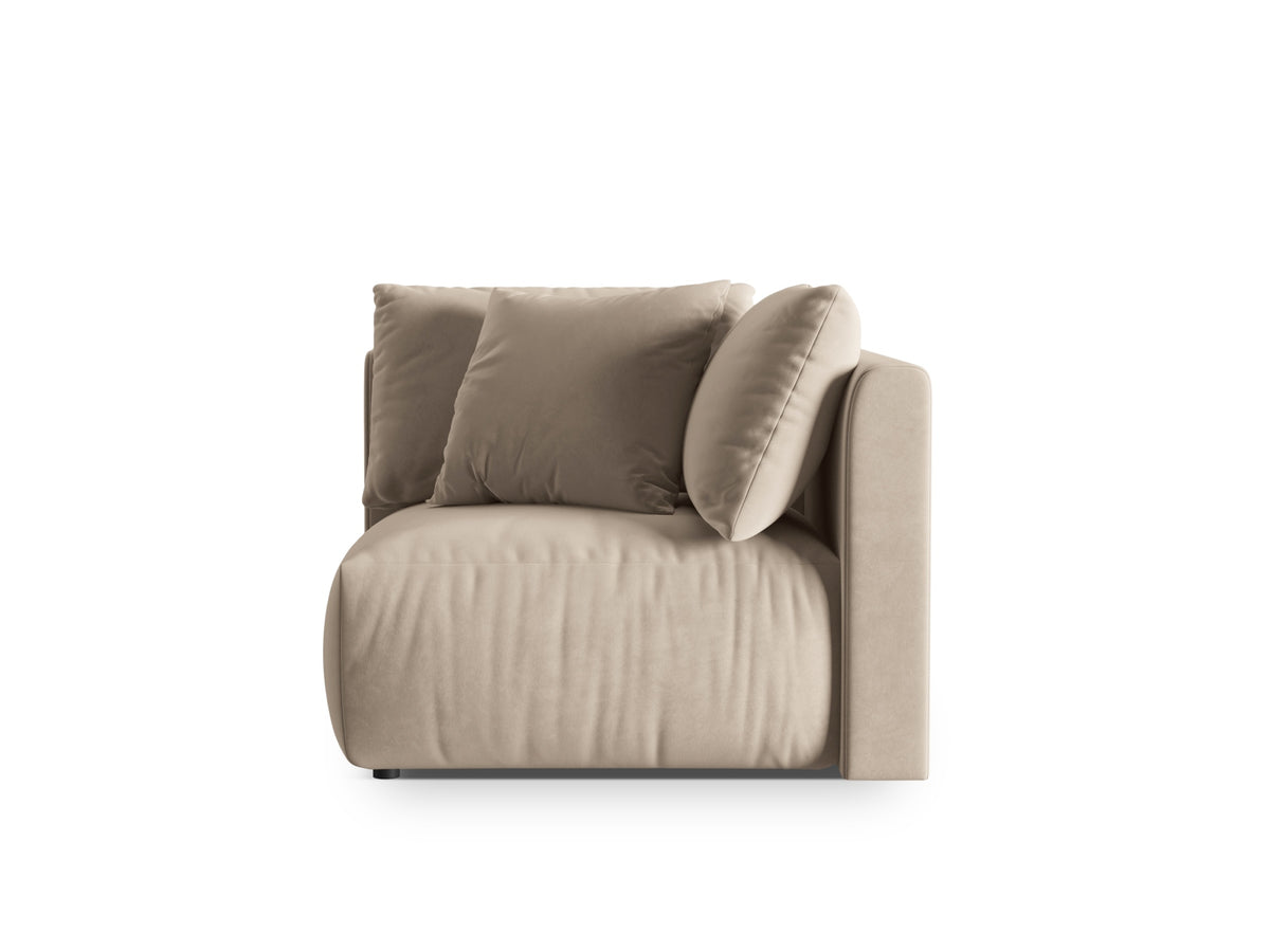 Chris Velour Modul Corner 1 Sitzer in Ecru-Casino präsentiert im Onlineshop von KAQTU Design AG. Modulares Sofa ist von Micadoni