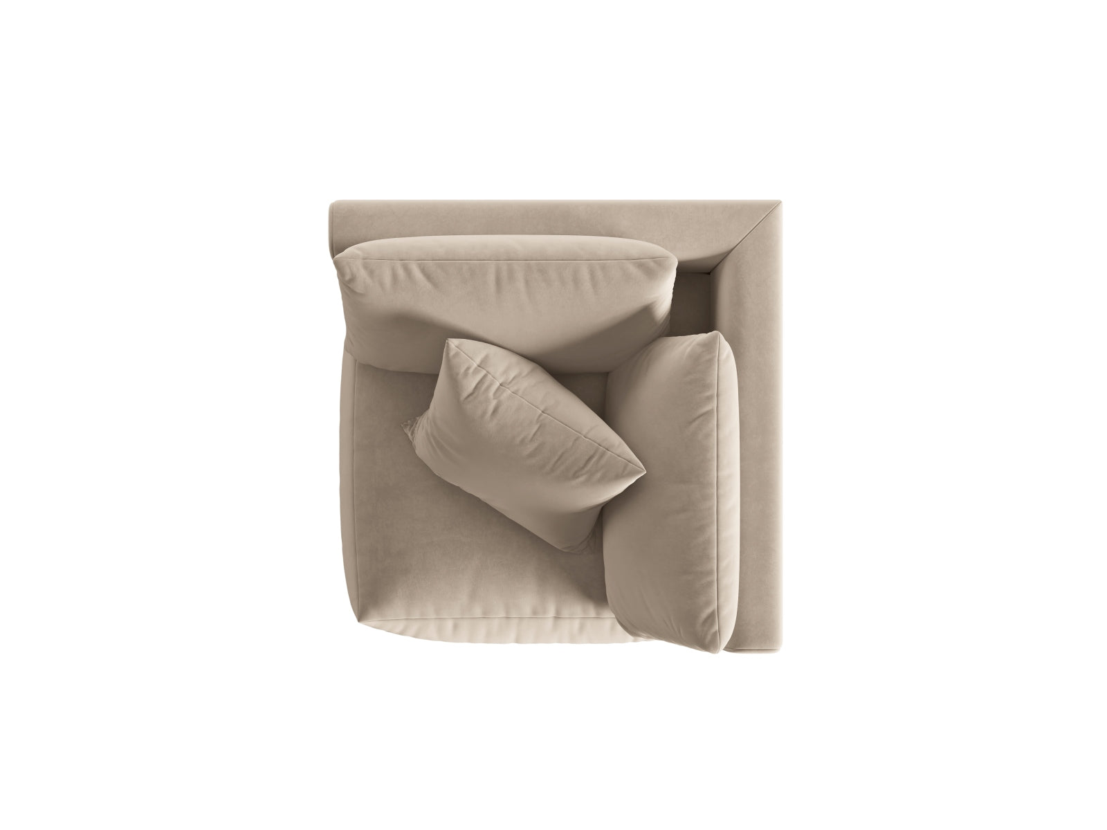 Chris Velour Modul Corner 1 Sitzer in Ecru-Casino präsentiert im Onlineshop von KAQTU Design AG. Modulares Sofa ist von Micadoni
