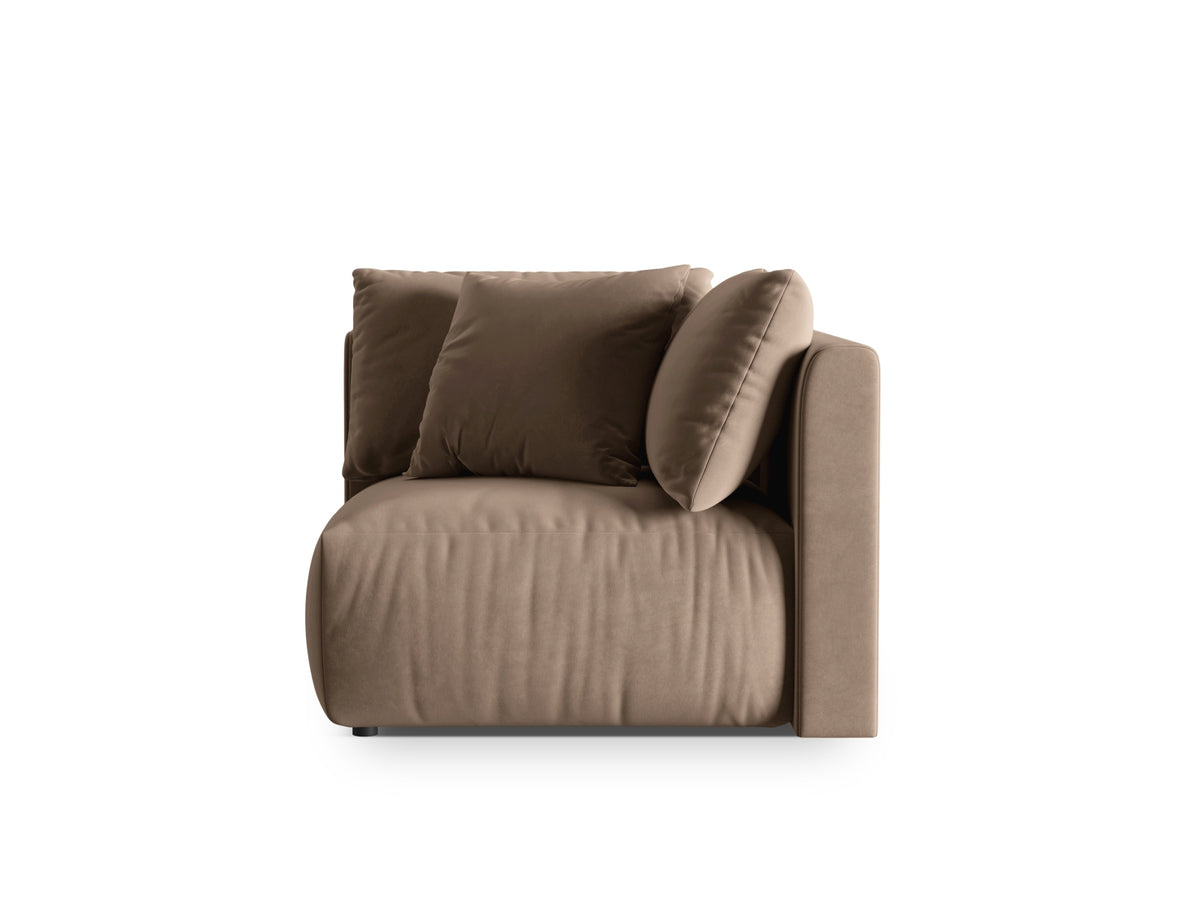Chris Velour Modul Corner 1 Sitzer in Light Brown-Casino präsentiert im Onlineshop von KAQTU Design AG. Modulares Sofa ist von Micadoni