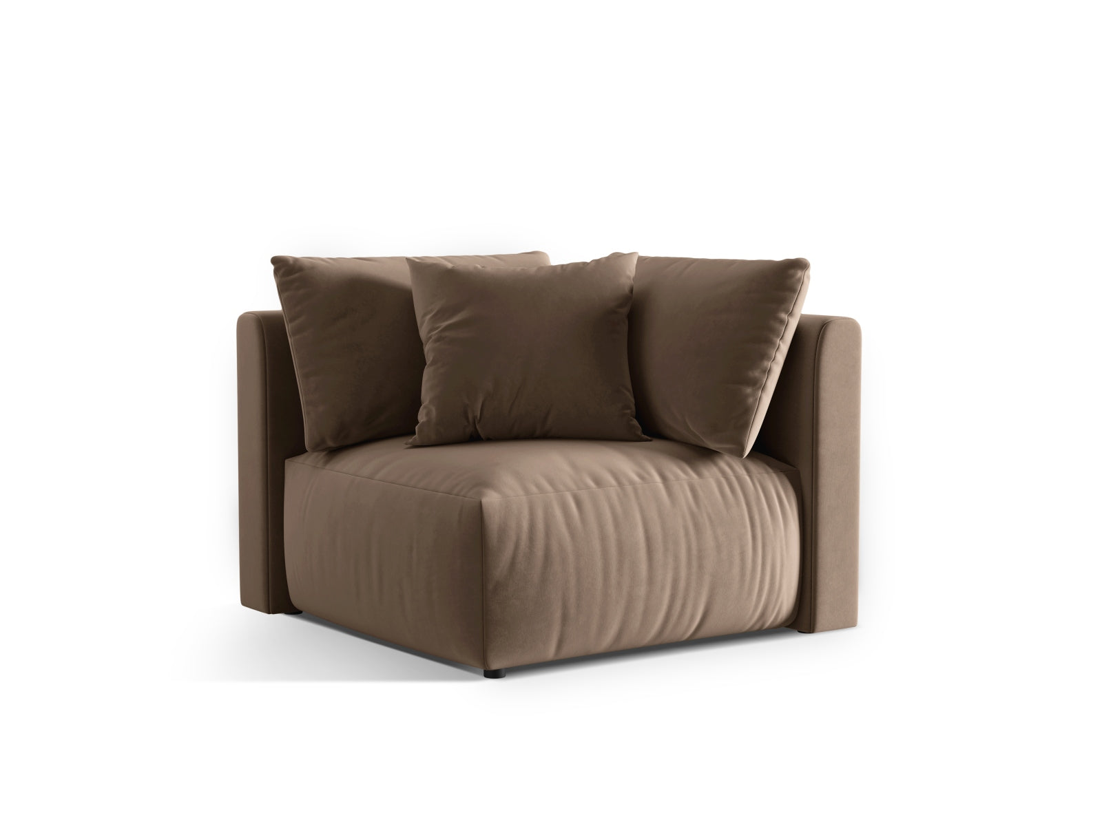 Chris Velour Modul Corner 1 Sitzer in Light Brown-Casino präsentiert im Onlineshop von KAQTU Design AG. Modulares Sofa ist von Micadoni