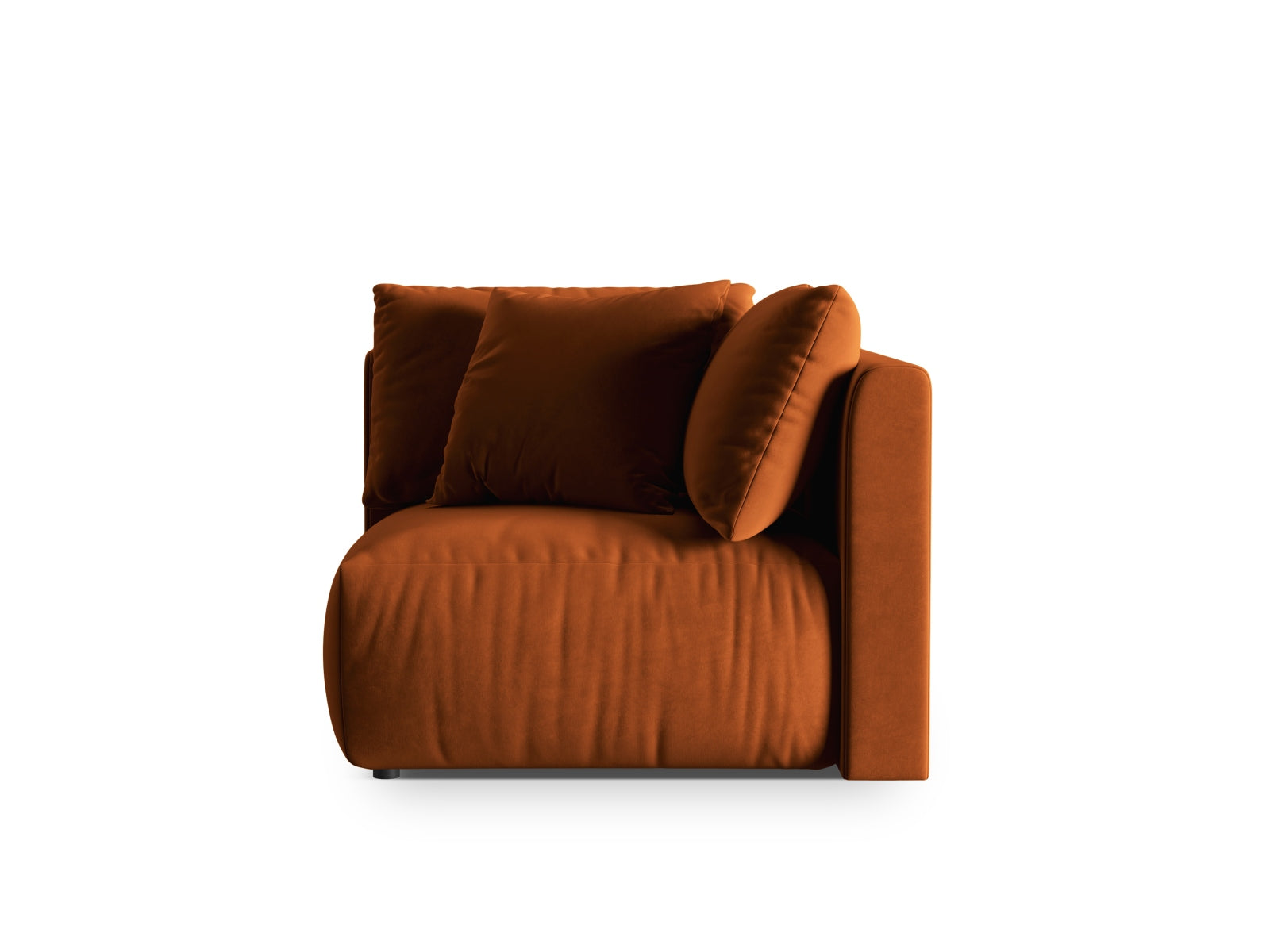 Chris Velour Modul Corner 1 Sitzer in Terracotta-Casino präsentiert im Onlineshop von KAQTU Design AG. Modulares Sofa ist von Micadoni