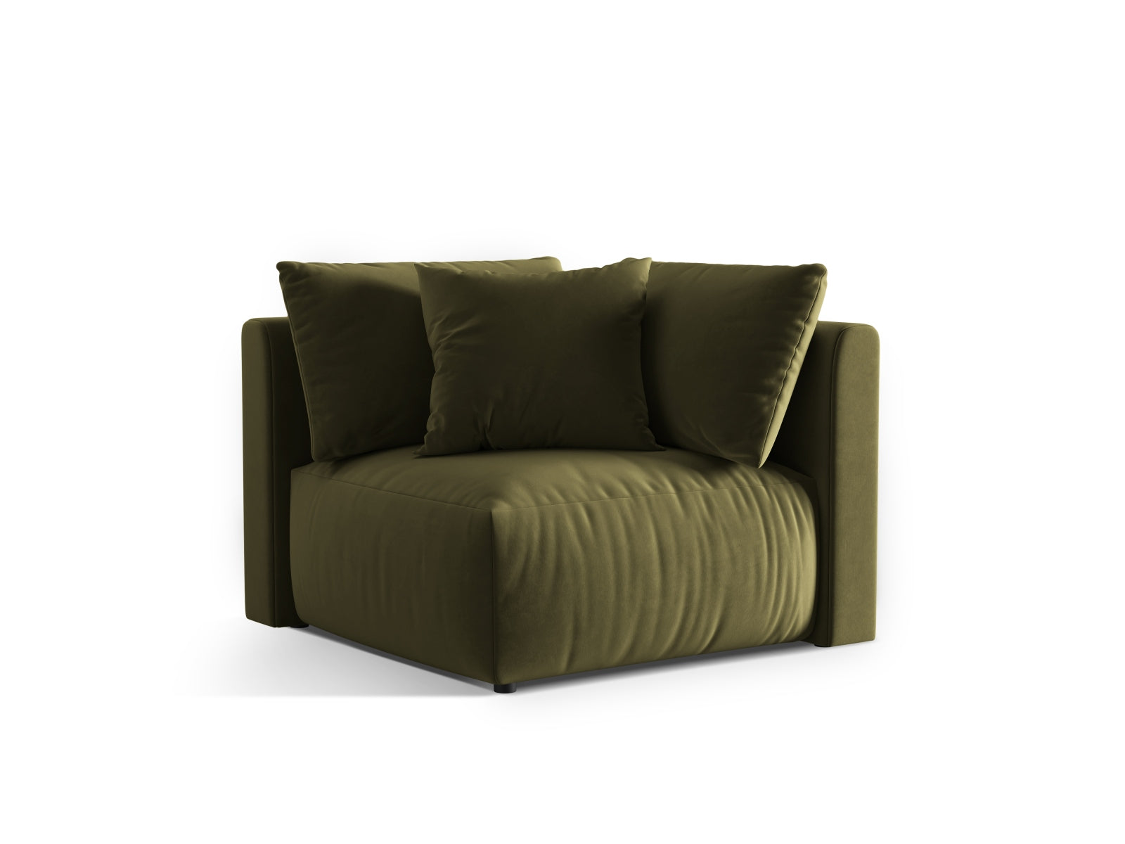 Chris Velour Modul Corner 1 Sitzer in Light Green-Casino präsentiert im Onlineshop von KAQTU Design AG. Modulares Sofa ist von Micadoni