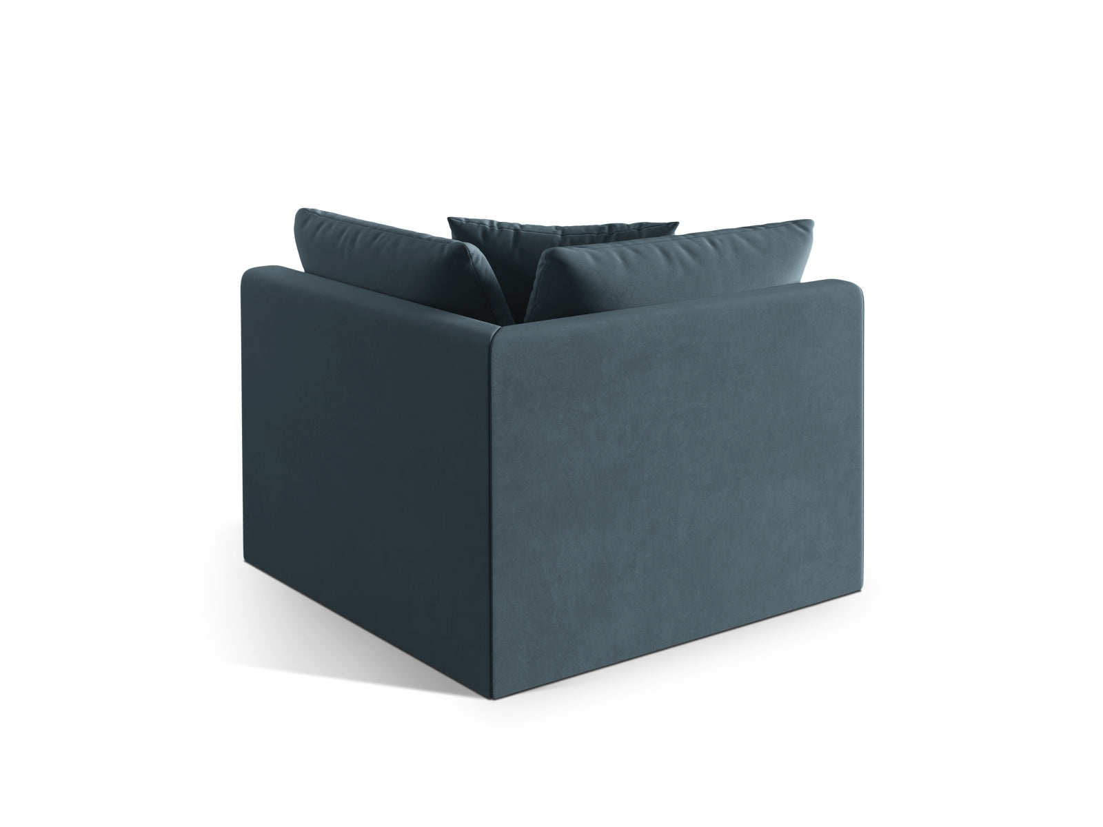 Stylischer Chris Velour Modul Corner 1 Sitzer in zartem Pastellblau, perfekt für moderne Wohnkonzepte und individuelle Sitzlösungen.