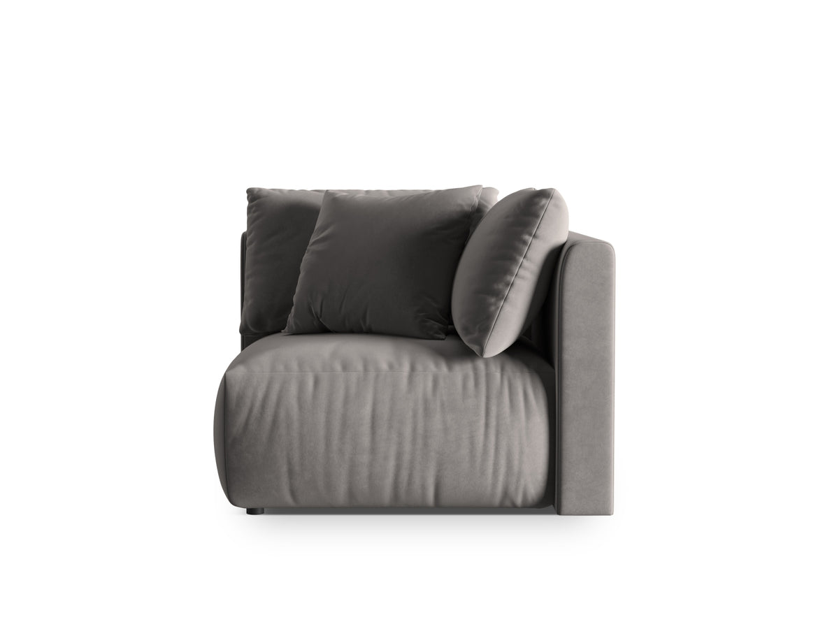 Chris Velour Modul Corner 1 Sitzer in Grey-Casino präsentiert im Onlineshop von KAQTU Design AG. Modulares Sofa ist von Micadoni