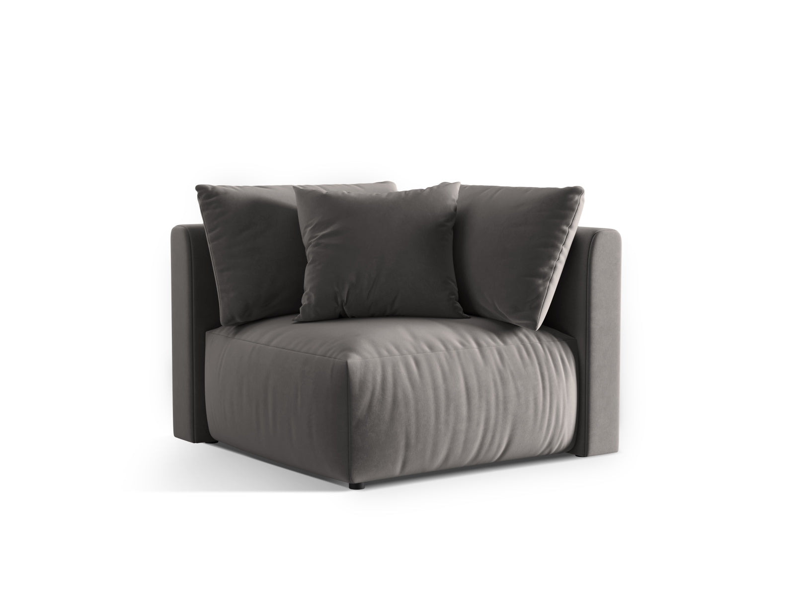 Chris Velour Modul Corner 1 Sitzer in Grey-Casino präsentiert im Onlineshop von KAQTU Design AG. Modulares Sofa ist von Micadoni