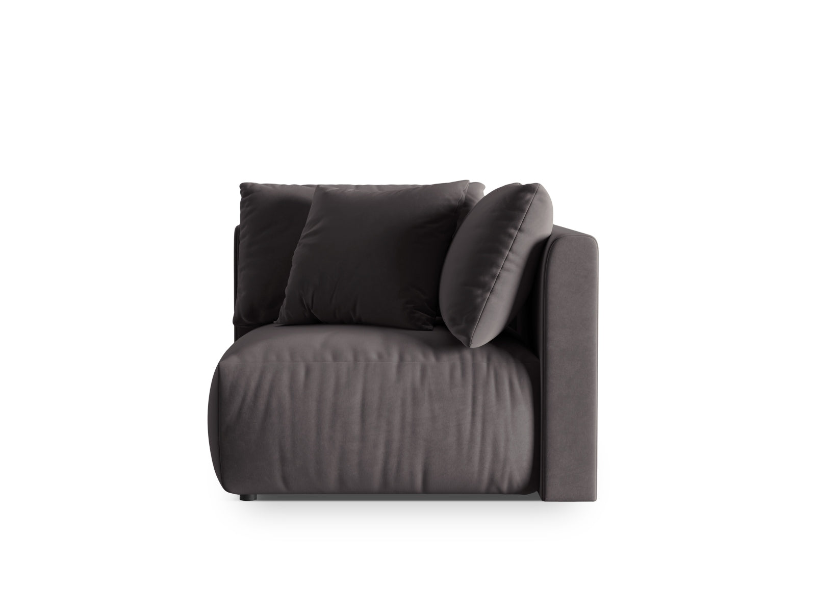 Chris Velour Modul Corner 1 Sitzer in Dark Grey-Casino präsentiert im Onlineshop von KAQTU Design AG. Modulares Sofa ist von Micadoni