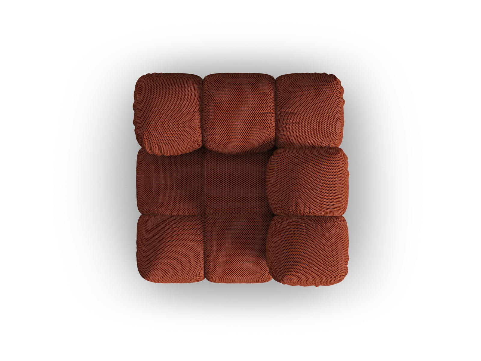 Stylischer Bellis Corner Modul 1 Sitzer in ansprechendem Ziegelrot, perfekt für kreative Sofa-Kombinationen in zeitgemäßen Wohnräumen.