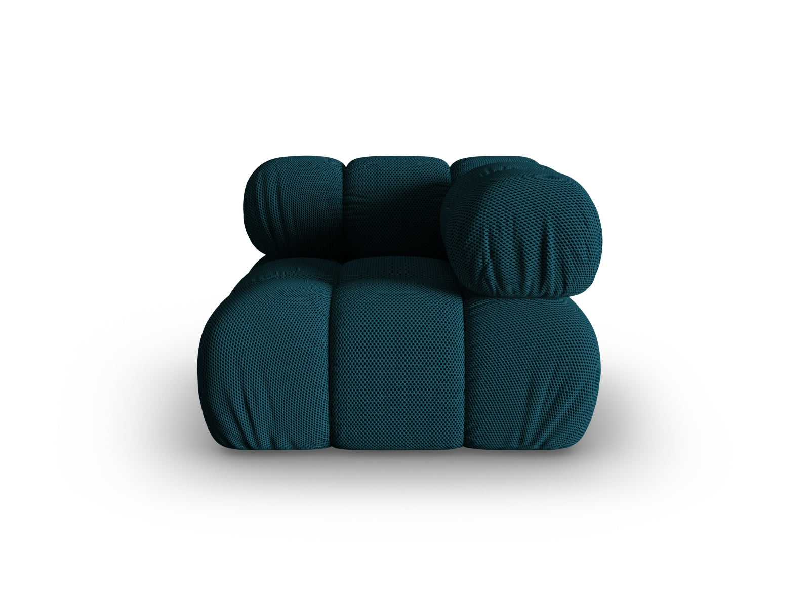 Eleganter Bellis Corner Modul 1 Sitzer in tiefem Navy Blue, ideal für stilvolle Wohnräume. Teil des modularen Sofas von Micadoni.