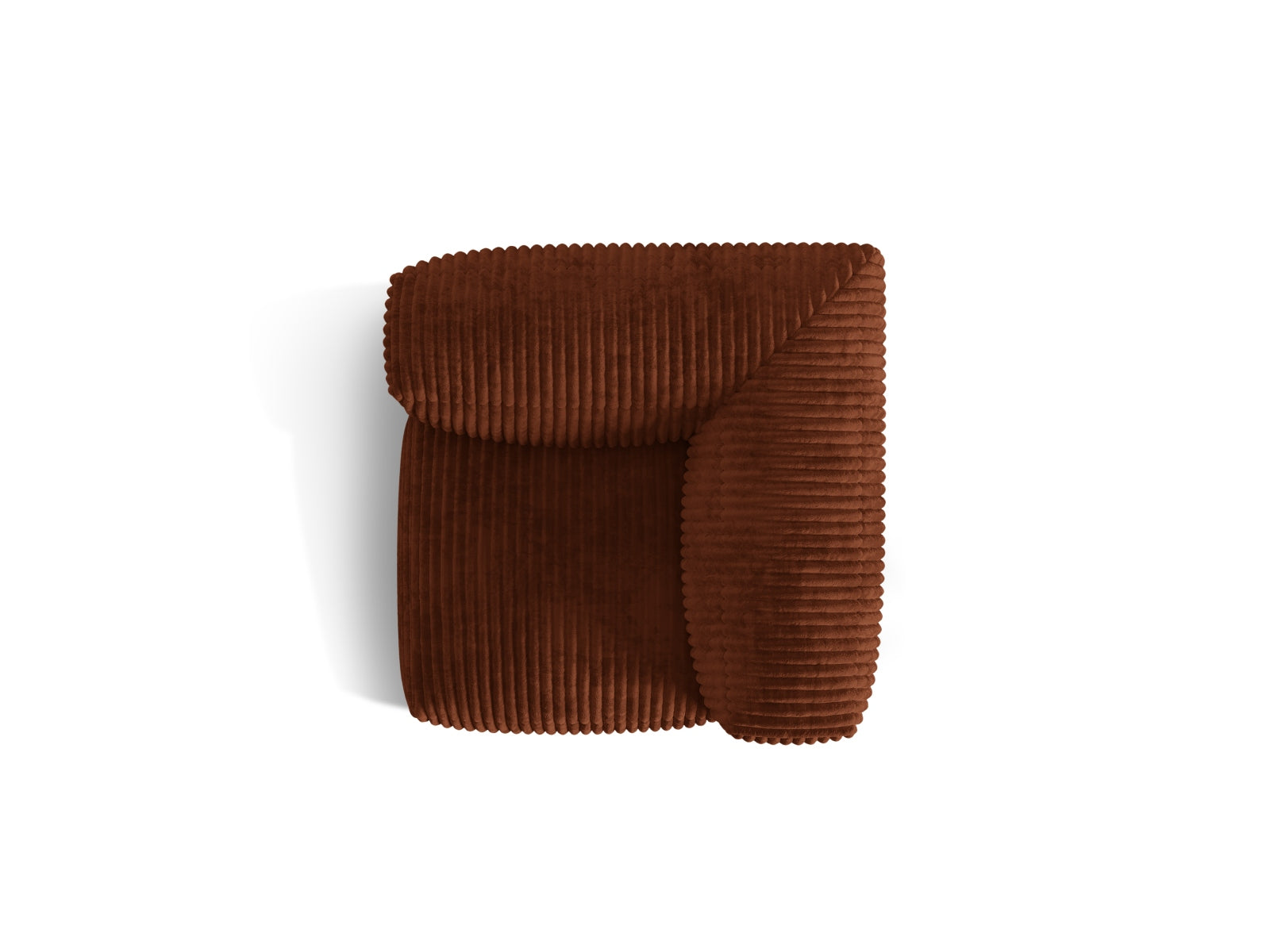 Eleganter Martina Modul Armless 1 Sitzer in warmem Ziegelrot, ideal für moderne Wohnräume und gemütliche Entspannungsbereiche.