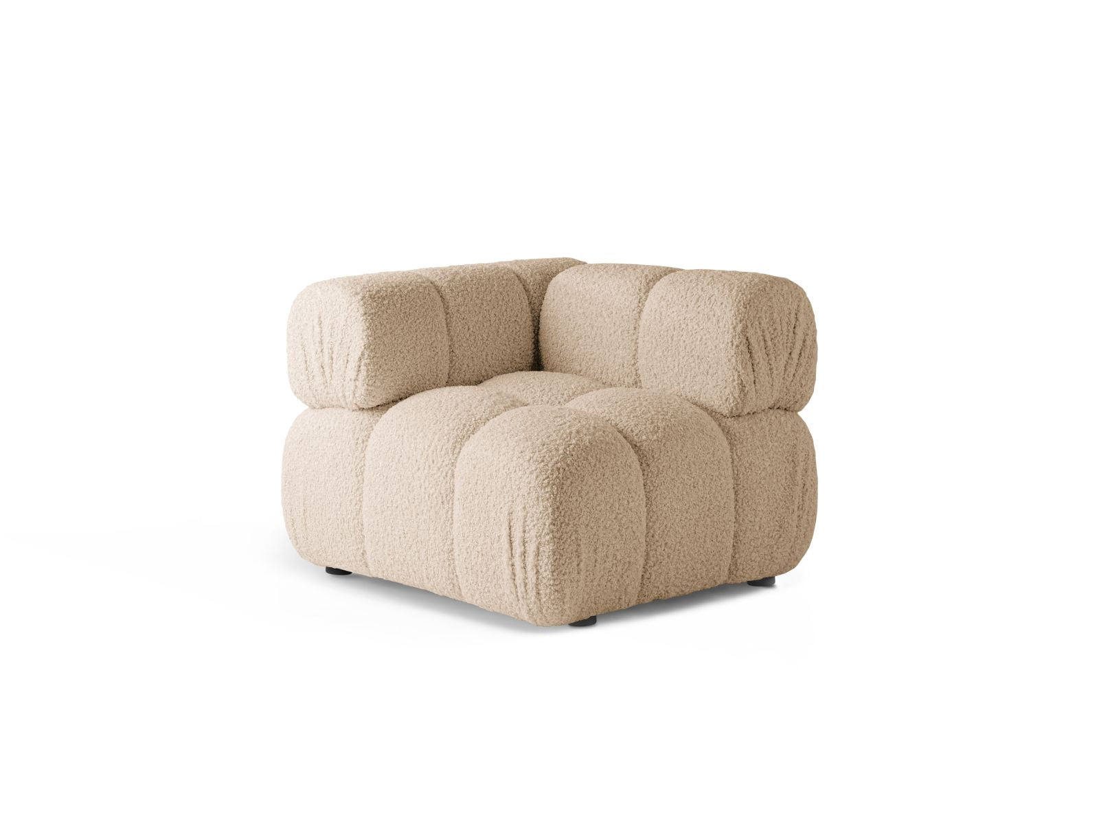 Elegantes 1-Sitzer Eckmodul Bellis in sanftem Sandton, ideal für individuelle Sofa-Gestaltung, erhältlich bei KAQTU Design AG.