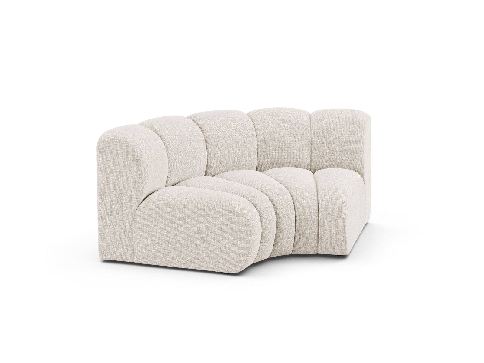 Eleganter Lupine Modul Corner 1 Sitzer in sanftem Light Beige, ideal für stilvolle Wohnräume. Teil der flexiblen Sofaserie von Micadoni.