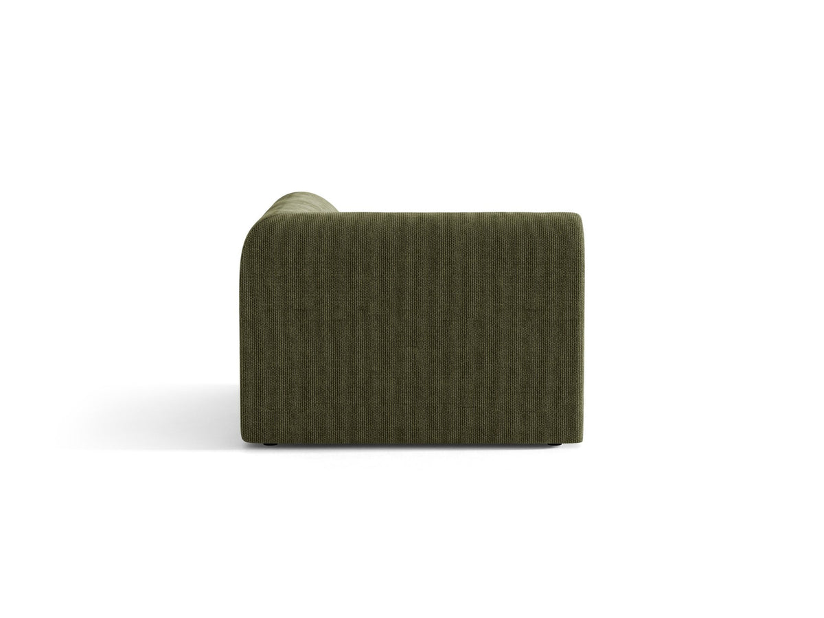 Miley Eckmodul von Micadoni in Dunkelbeige, modulares Sofa mit Stoffbezug Bluvel 30 und schwarzen Kunststoffbeinen aus Polypropylen