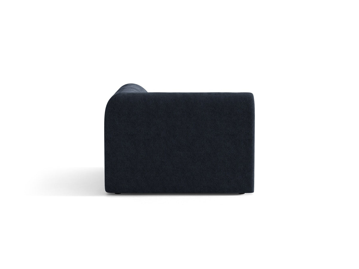 Miley Eckmodul von Micadoni in Dunkelbeige, modulares Sofa mit Stoffbezug Bluvel 30 und schwarzen Kunststoffbeinen aus Polypropylen