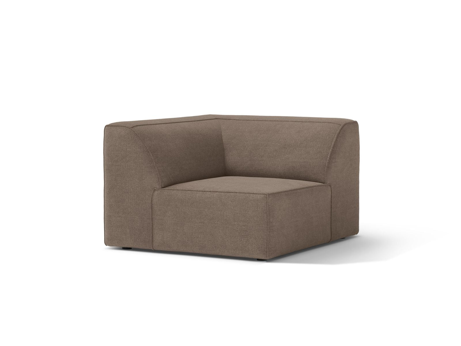Elegantes 1-Sitzer Eckmodul Jodie in stilvollem Cappuccino-Liberty, ideal für individuelle Sofa-Gestaltung im modernen Wohnraum.
