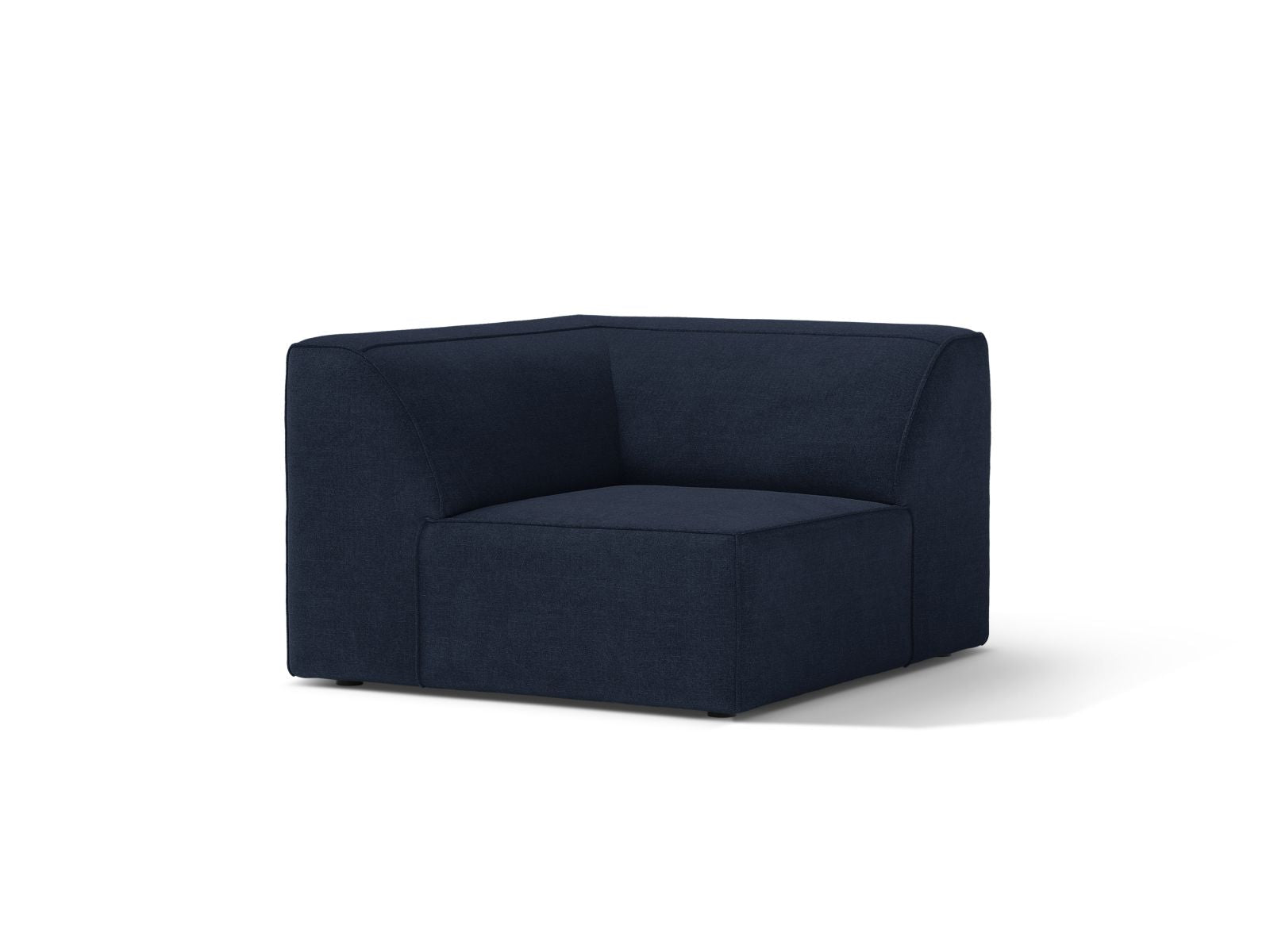 Elegantes 1-Sitzer Eckmodul Jodie in tiefem Navy Blue, ideal für individuelle Sofa-Gestaltung im modernen Wohnraum.