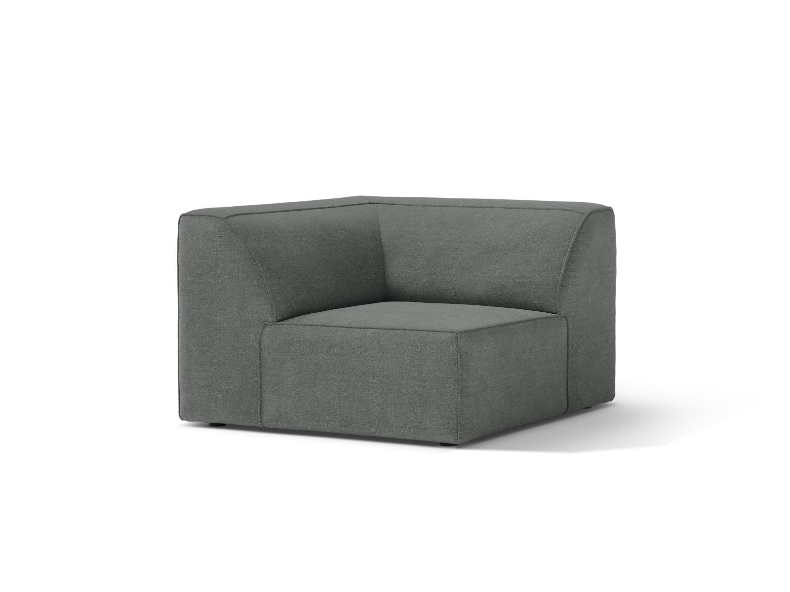 Elegantes 1-Sitzer Eckmodul Jodie in stilvollem Grau, ideal für individuelle Sofa-Kombinationen im modernen Wohnraum.