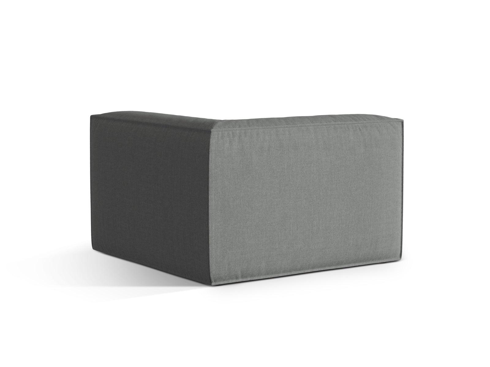 Elegantes 1-Sitzer Eckmodul Nuria in zeitlosem Grau, ideal für individuelle Sofa-Kombinationen und einladende Wohnräume.