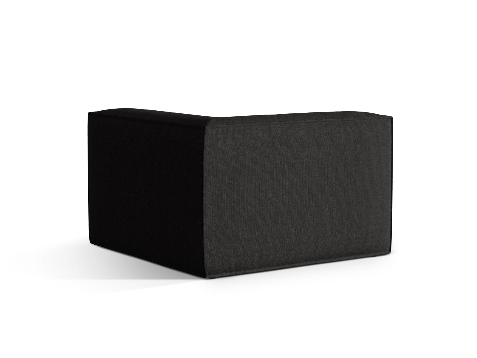 Elegantes 1-Sitzer Eckmodul Nuria in stilvollem Schwarz, ideal für individuelle und moderne Sofakombinationen in jedem Wohnraum.
