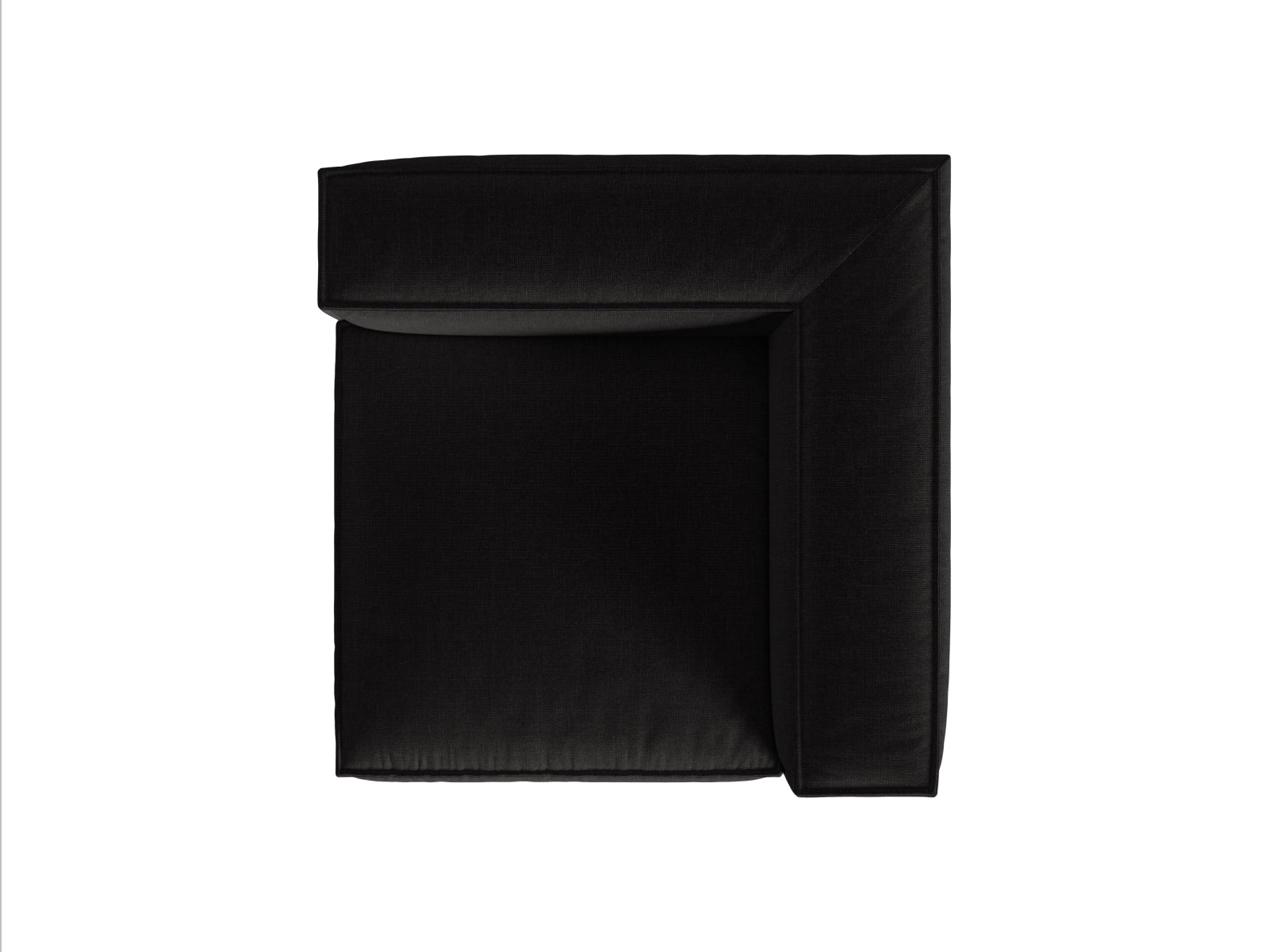 Stylisches 1-Sitzer Eckmodul Nuria in edlem Schwarz, perfekt für kreative Sofa-Arrangements und moderne Wohnkonzepte.