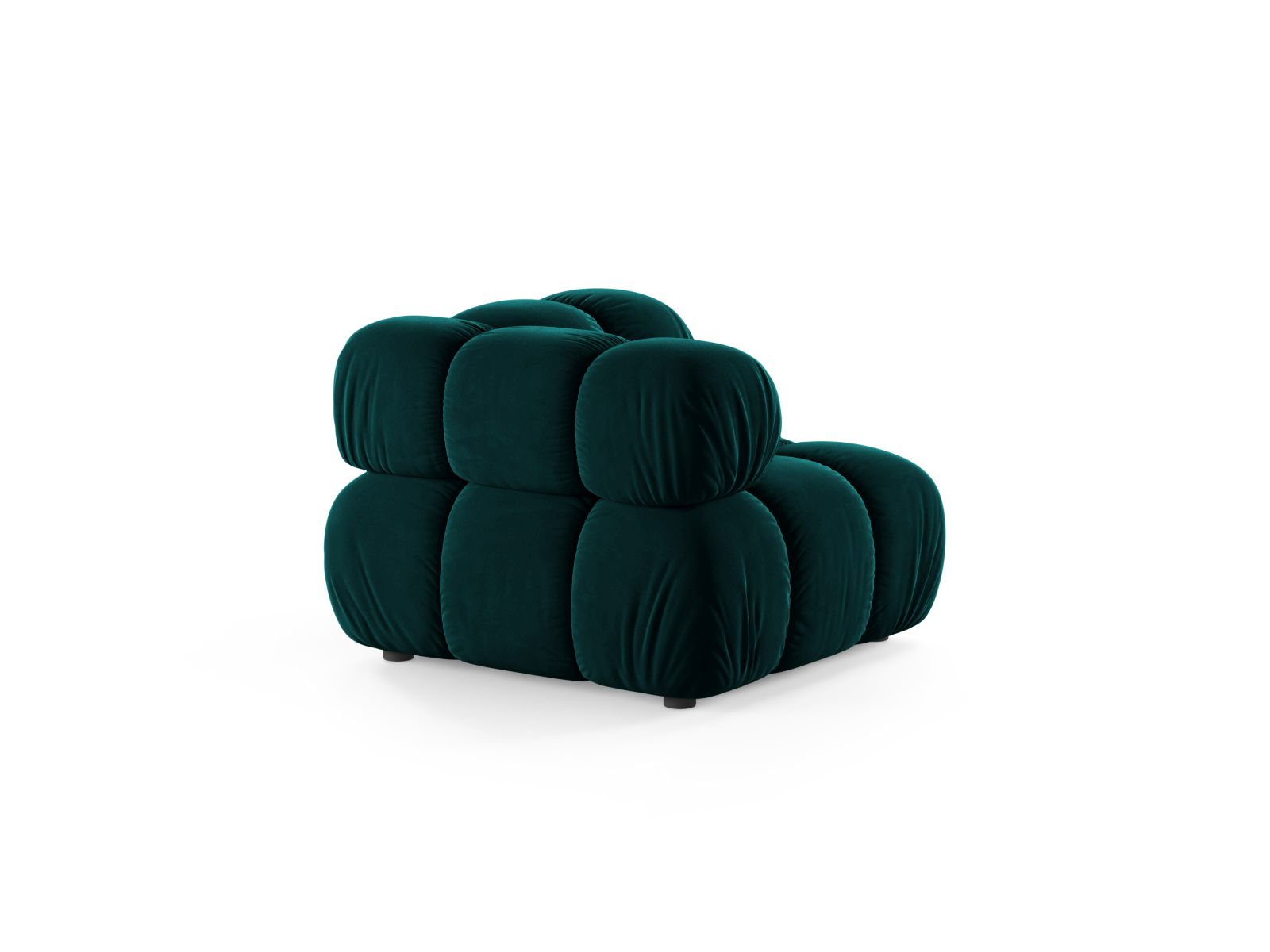 Elegantes 1-Sitzer Eckmodul Bellis in tiefem Petrol, ideal für individuelle Sofa-Arrangements und zeitgemäße Einrichtungsideen.