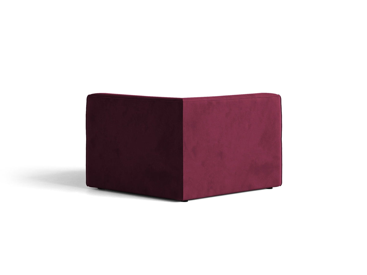 Eckmodul Jodie von Micadoni in leichtem Beige, Venus-Samtstoff, schwarze Kunststoffbeine, Teil eines modularen Sofasystems.