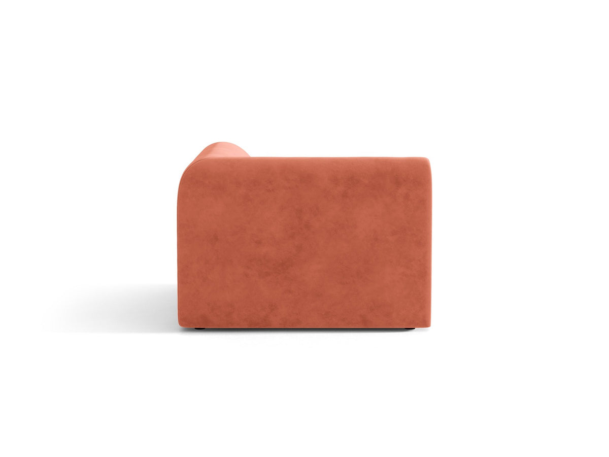 Miley Eckmodul von Micadoni in Dunkelbeige, modulares Sofa mit Stoffbezug Bluvel 30 und schwarzen Kunststoffbeinen aus Polypropylen