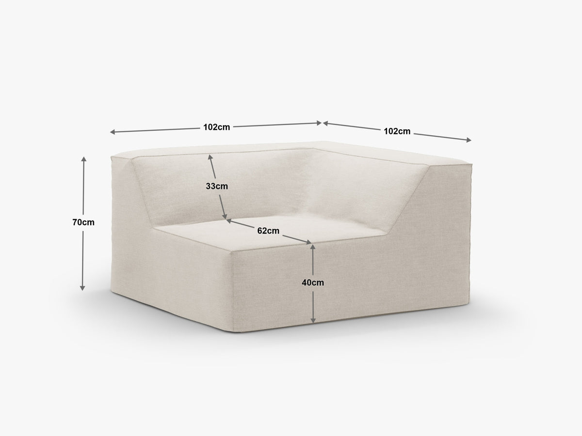 Jodie Corner Modul 1 Sitzer mit abnehmbaren Bezug in Grey und Blue-LINS präsentiert im Onlineshop von KAQTU Design AG. Modulares Sofa ist von Micadoni