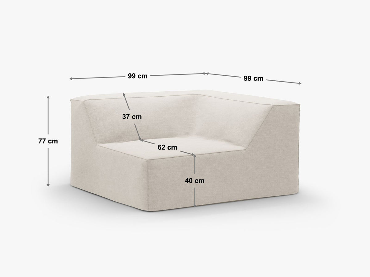 Jodie Corner Modul 1 Sitzer mit abnehmbaren Bezug in Beige-LINS präsentiert im Onlineshop von KAQTU Design AG. Modulares Sofa ist von Micadoni