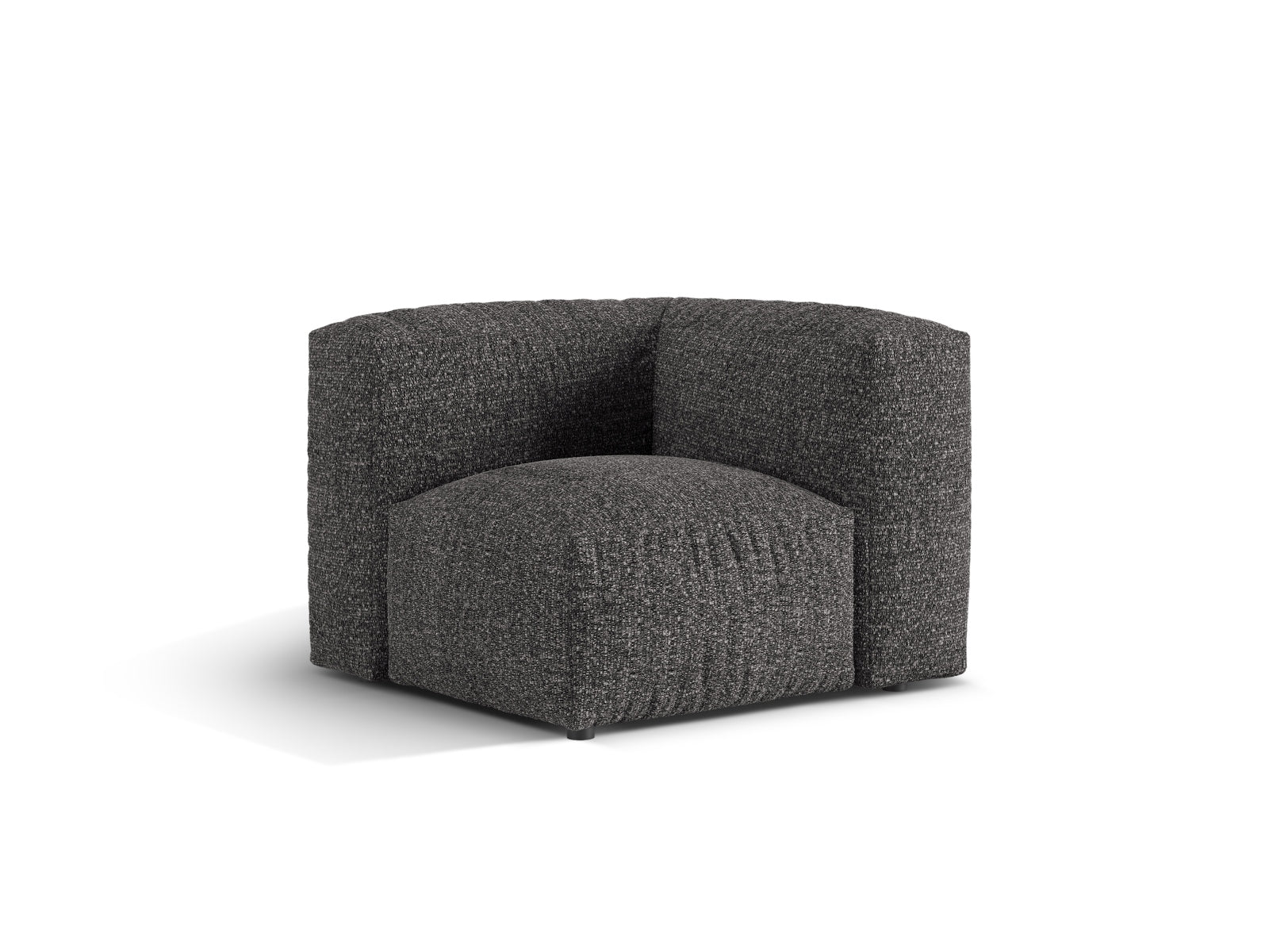 Elegantes 1-Sitzer Eckmodul Martina in Anthrazit, ideal für individuelle Sofa-Gestaltung. Hochwertiges Design von Micadoni.