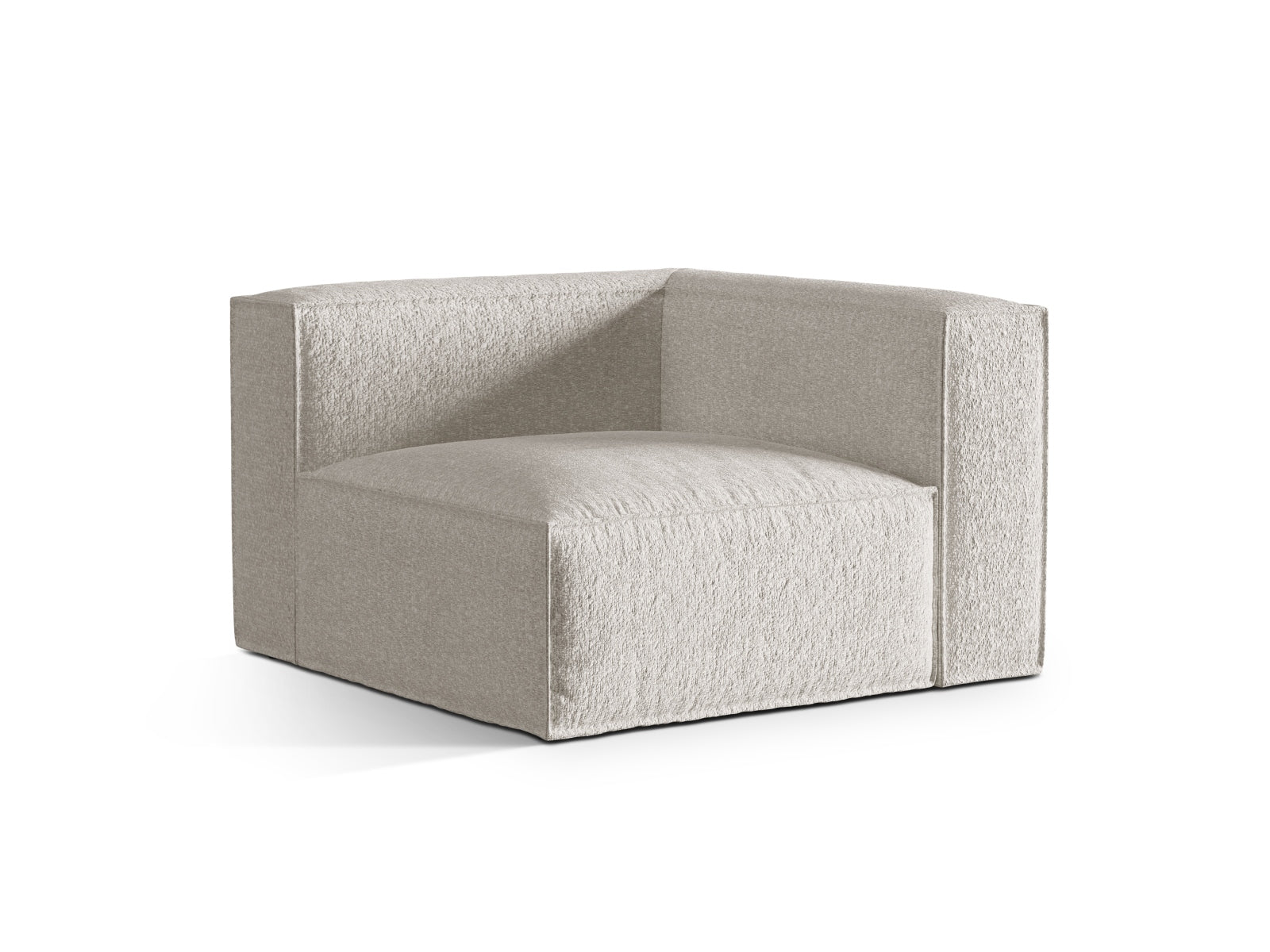 Elegantes Nuria Corner Modul 1 Sitzer in Grau-Beige Melange, ideal für stilvolle Wohnräume. Teil der modularen Sofaserie von Micadoni.