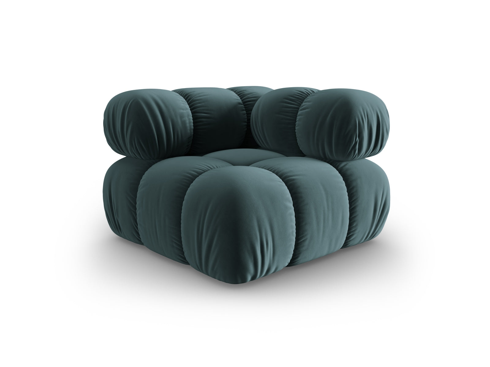Bellis Velour Modul Corner 1 Sitzer in Petrol-Riviera präsentiert im Onlineshop von KAQTU Design AG. Modulares Sofa ist von Micadoni