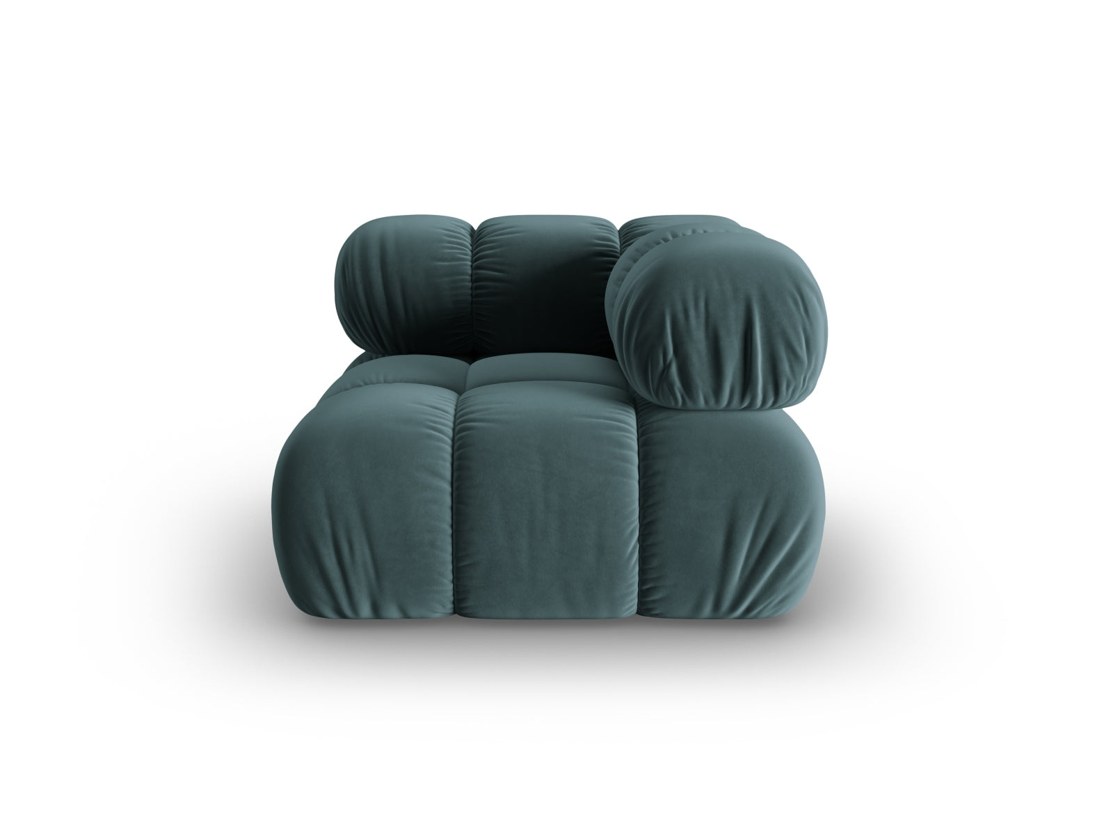 Eleganter Bellis Velour Modul Corner 1 Sitzer in Petrol-Riviera, ideal für stilvolle Wohnräume. Hochwertiges Design von Micadoni.