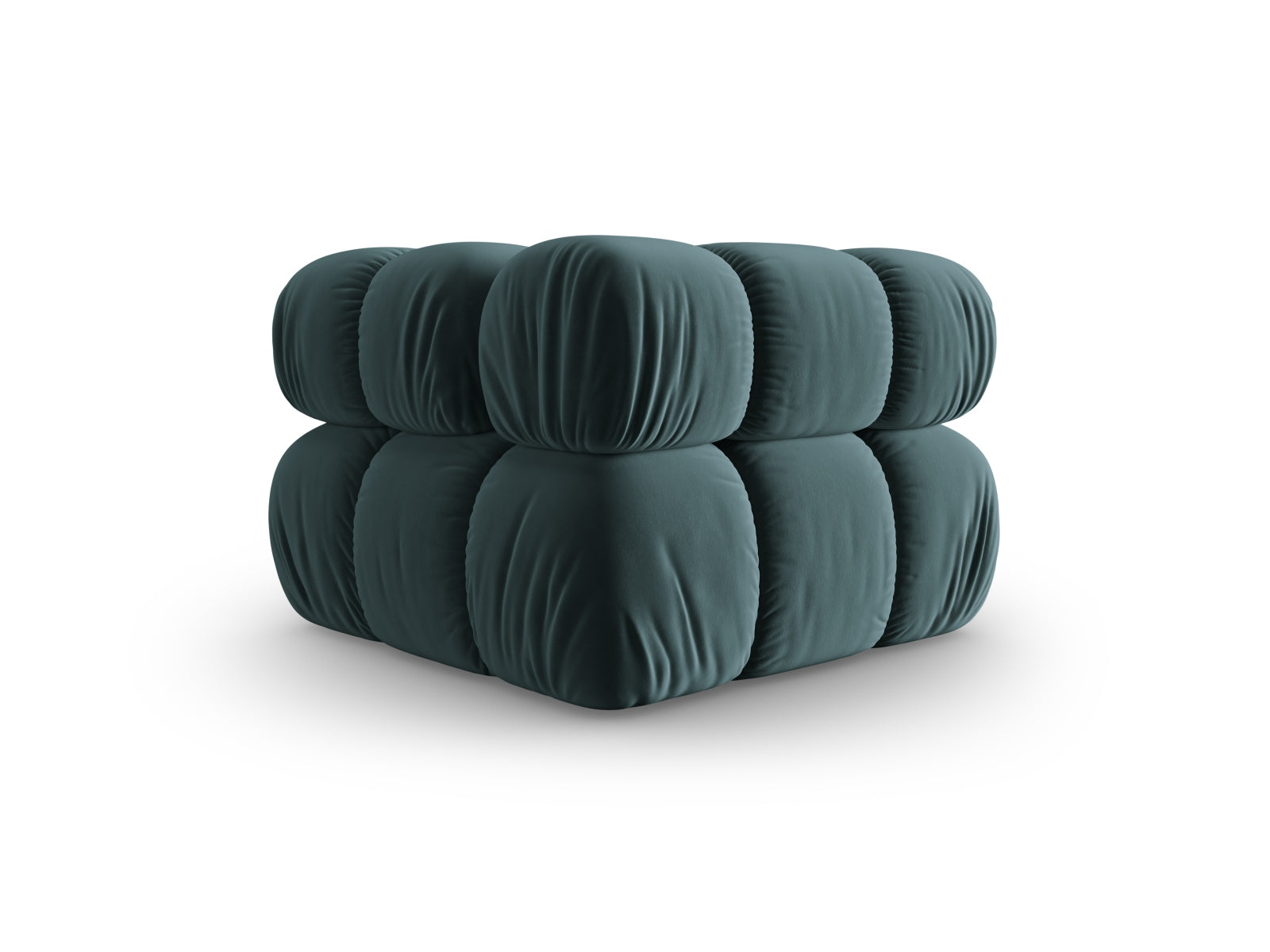 Eleganter Bellis Velour Modul Corner 1 Sitzer in Petrol-Riviera, ideal für stilvolle Wohnräume. Hochwertige Materialien und modernes Design von Micadoni.