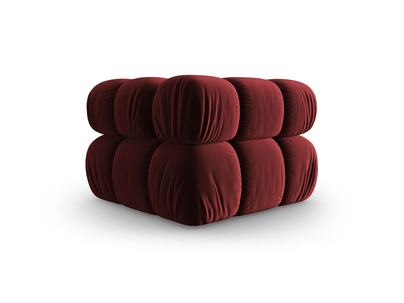 Eleganter Bellis Velour Modul Corner 1 Sitzer in kräftigem Rot, ideal für stilvolle Wohnräume. Hochwertige Materialien von Micadoni.