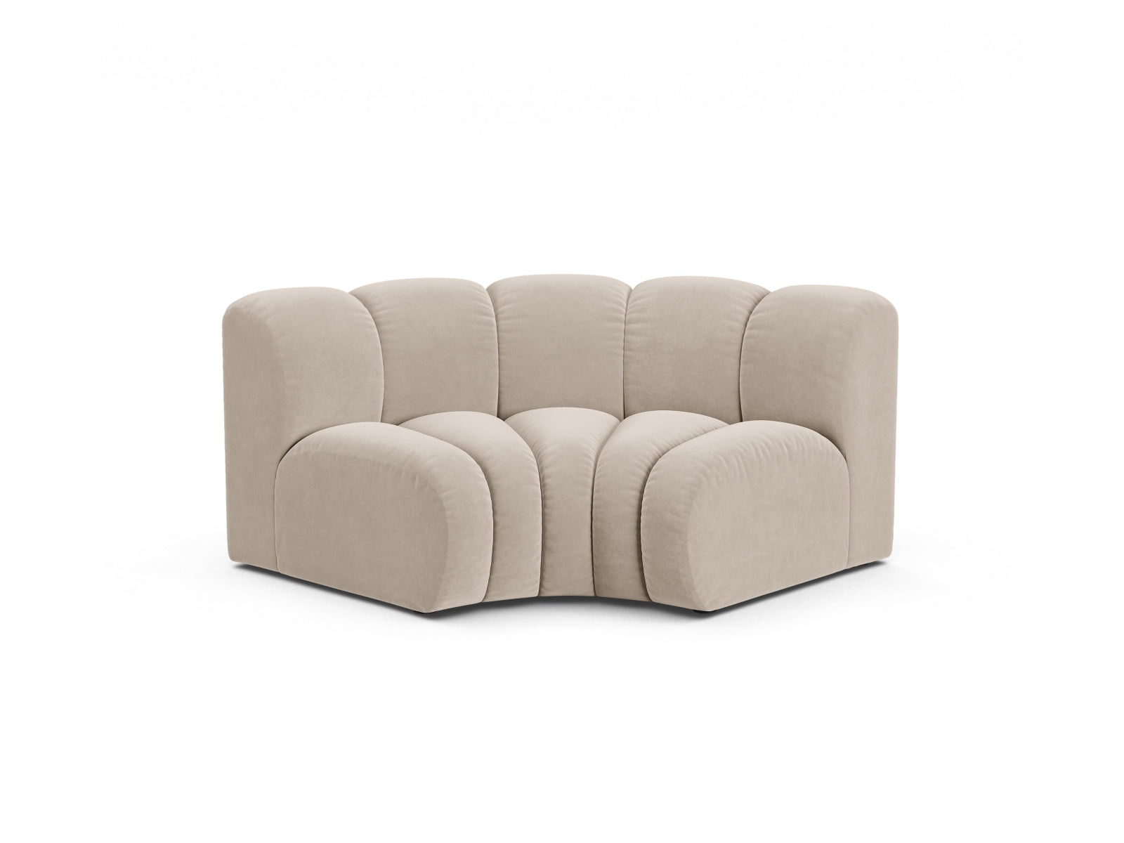 Lupine Velour Modul Corner 1 Sitzer in Beige präsentiert im Onlineshop von KAQTU Design AG. Modulares Sofa ist von Micadoni