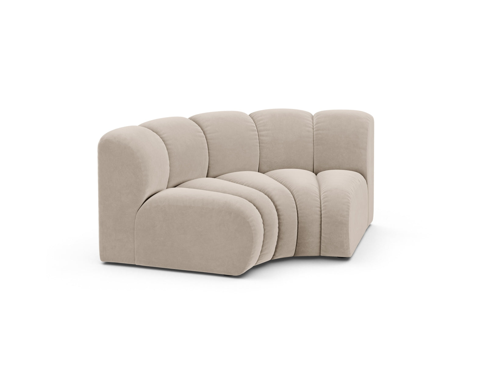 Lupine Velour Modul Corner 1 Sitzer in Beige präsentiert im Onlineshop von KAQTU Design AG. Modulares Sofa ist von Micadoni