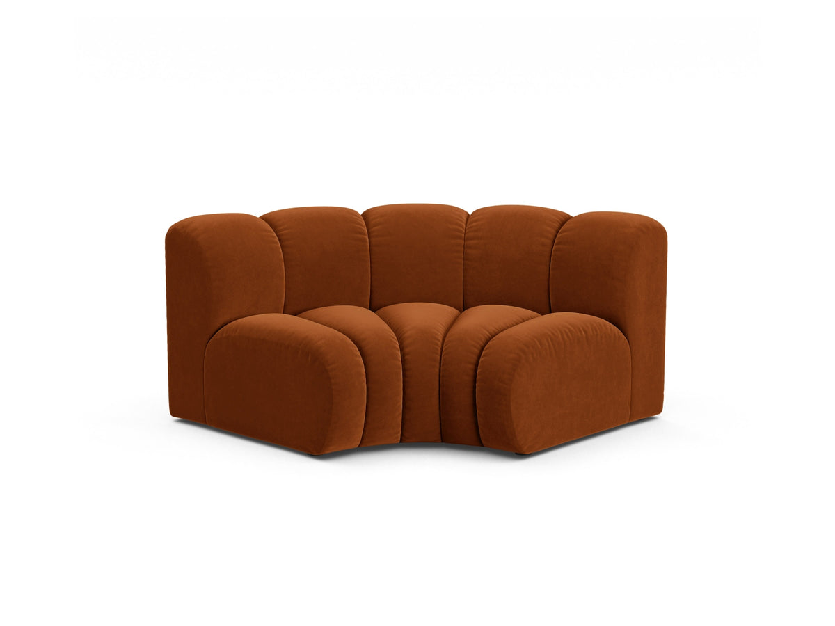 Lupine Velour Modul Corner 1 Sitzer in Terracotta-Salvador präsentiert im Onlineshop von KAQTU Design AG. Modulares Sofa ist von Micadoni