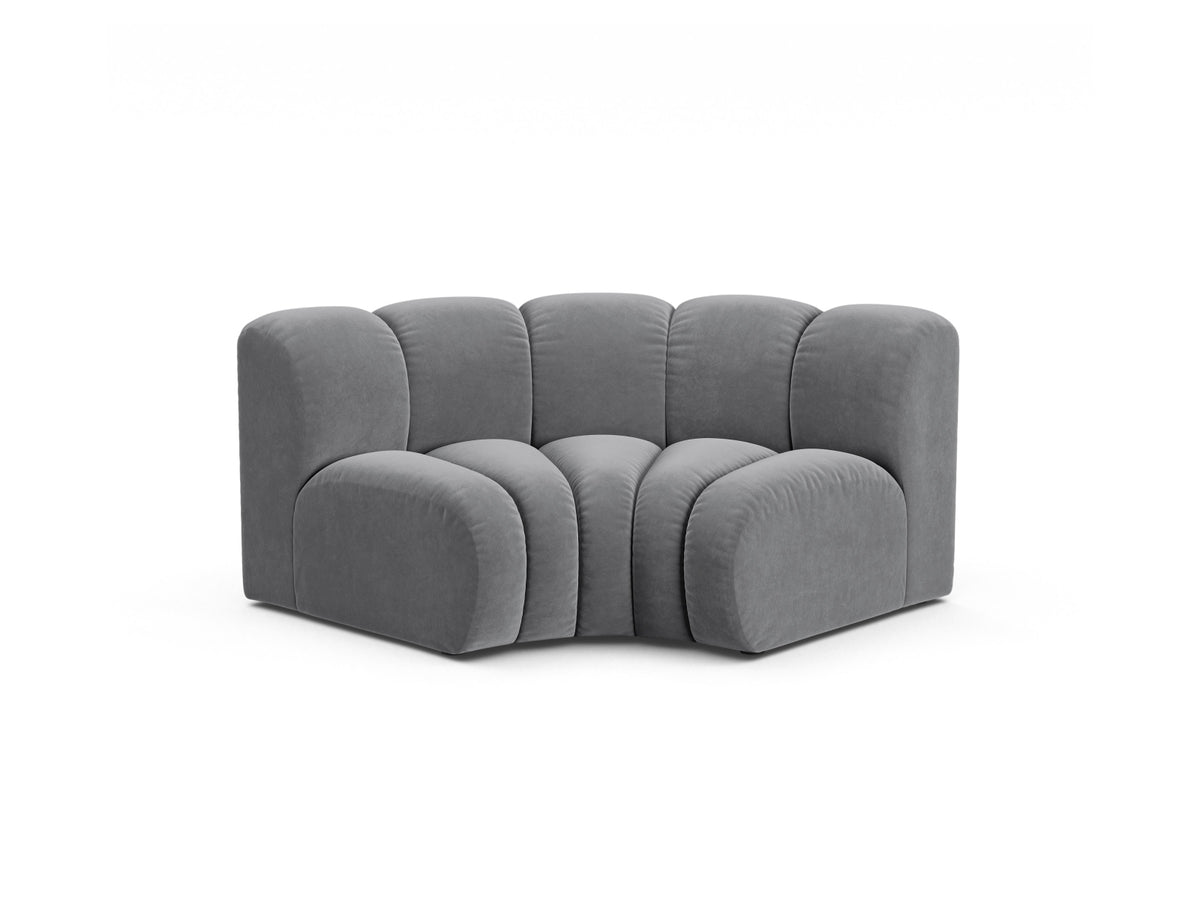 Lupine Velour Modul Corner 1 Sitzer in Grey-Salvador präsentiert im Onlineshop von KAQTU Design AG. Modulares Sofa ist von Micadoni