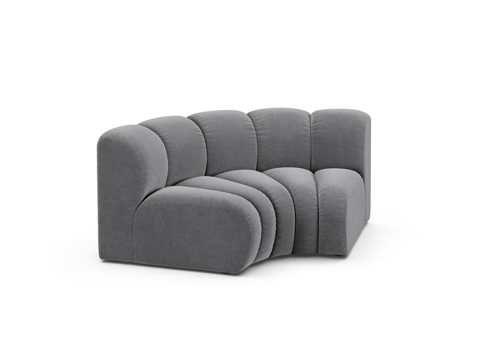 Lupine Velour Modul Corner 1 Sitzer in Grey-Salvador präsentiert im Onlineshop von KAQTU Design AG. Modulares Sofa ist von Micadoni