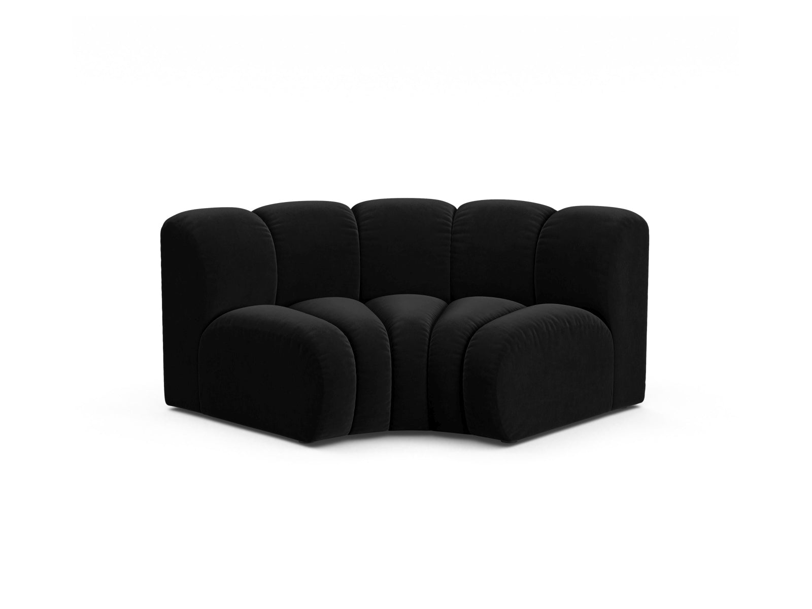 Lupine Velour Modul Corner 1 Sitzer in Black-Salvador präsentiert im Onlineshop von KAQTU Design AG. Modulares Sofa ist von Micadoni