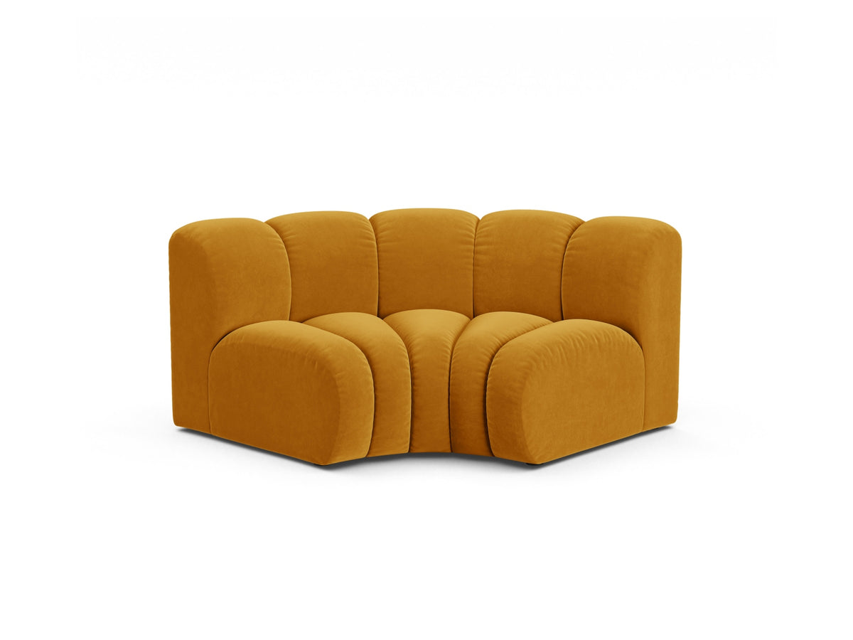 Lupine Velour Modul Corner 1 Sitzer in Yellow-Salvador präsentiert im Onlineshop von KAQTU Design AG. Modulares Sofa ist von Micadoni