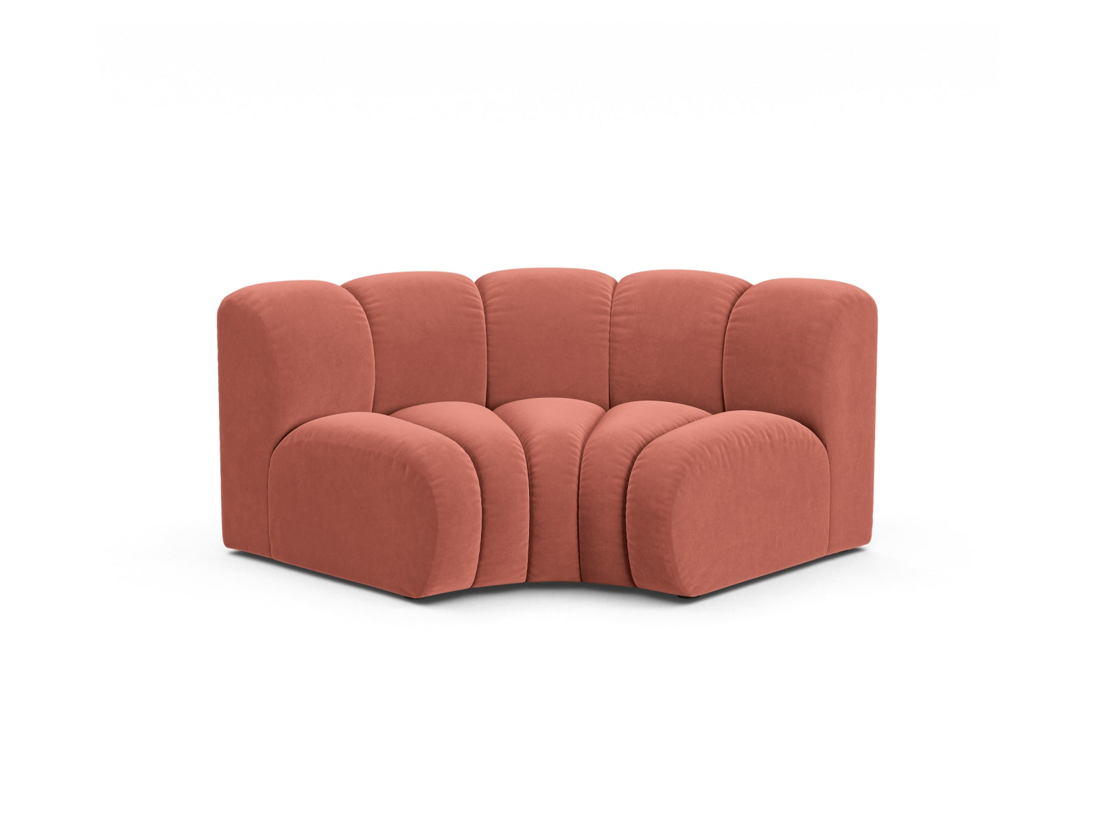 Lupine Velour Modul Corner 1 Sitzer in Coral-Salvador präsentiert im Onlineshop von KAQTU Design AG. Modulares Sofa ist von Micadoni