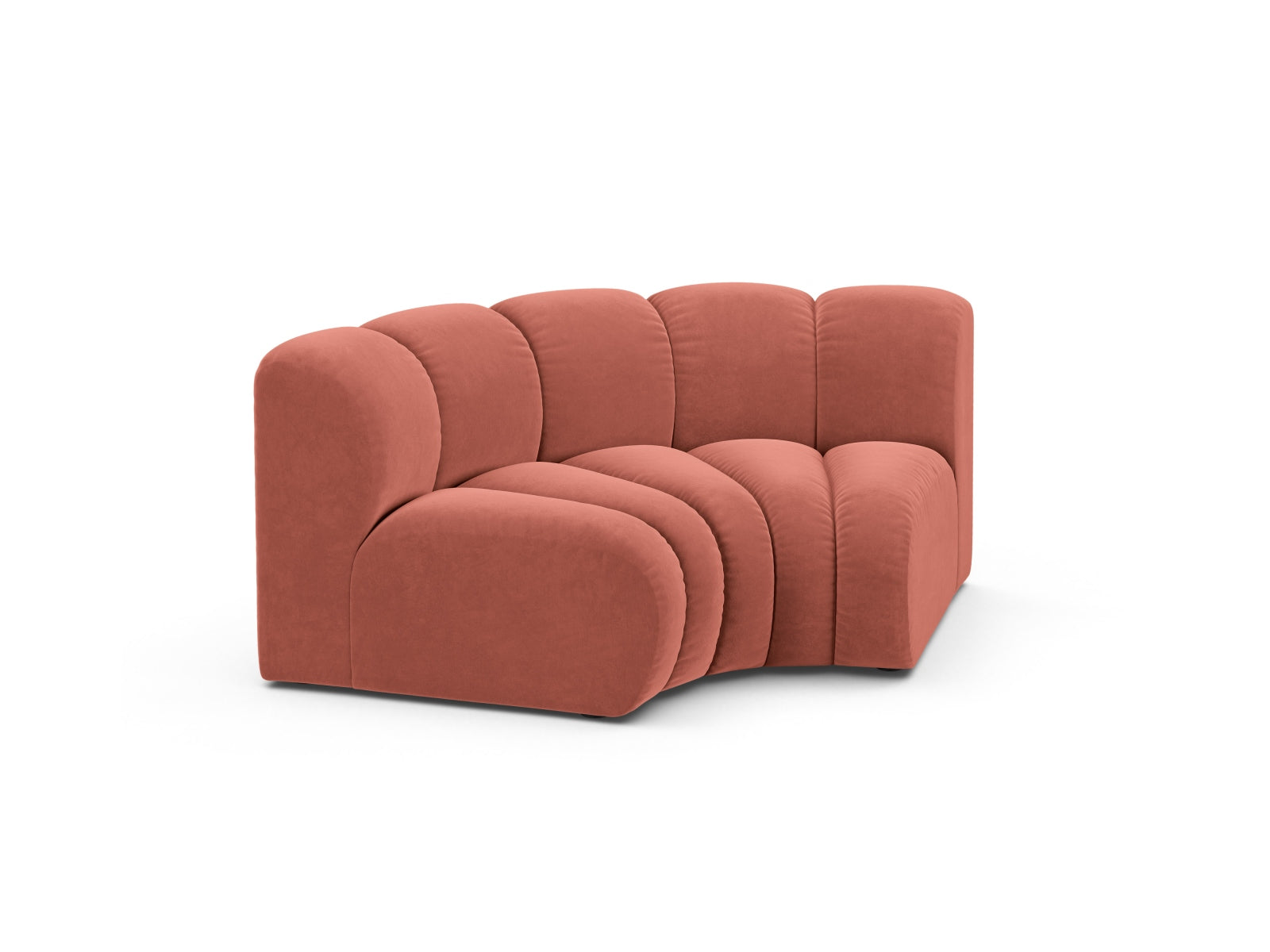 Lupine Velour Modul Corner 1 Sitzer in Coral präsentiert im Onlineshop von KAQTU Design AG. Modulares Sofa ist von Micadoni