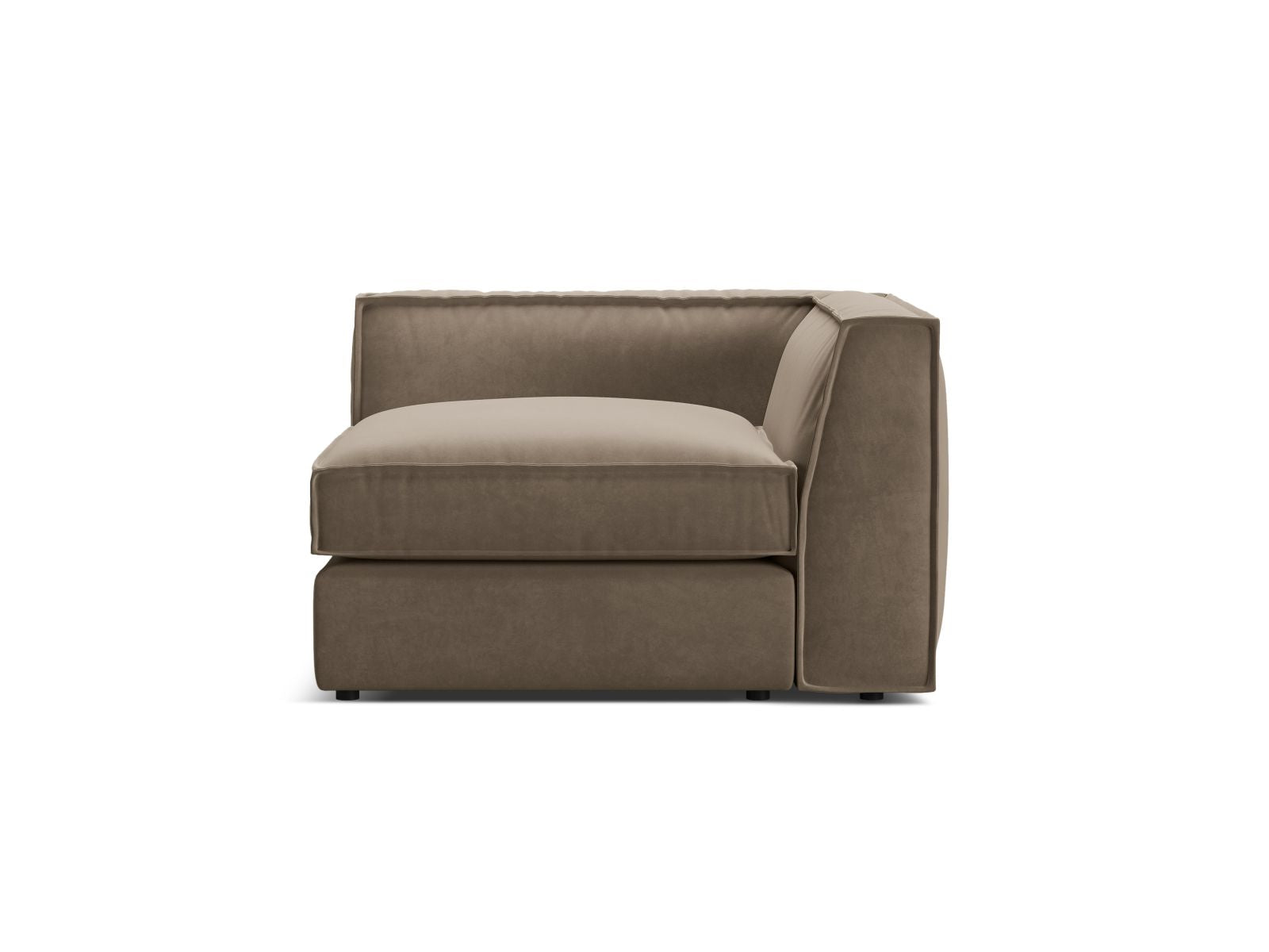 1-Sitzer Eckmodul Pola in Grey Brown-Salvador präsentiert im Onlineshop von KAQTU Design AG. Modulares Sofa ist von Micadoni