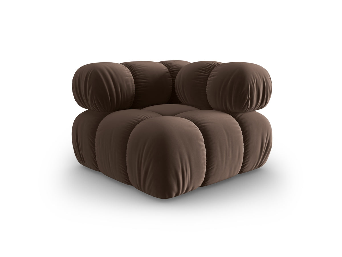 Bellis Velour Modul Corner 1 Sitzer in Dark Brown-Bluvel präsentiert im Onlineshop von KAQTU Design AG. Modulares Sofa ist von Micadoni